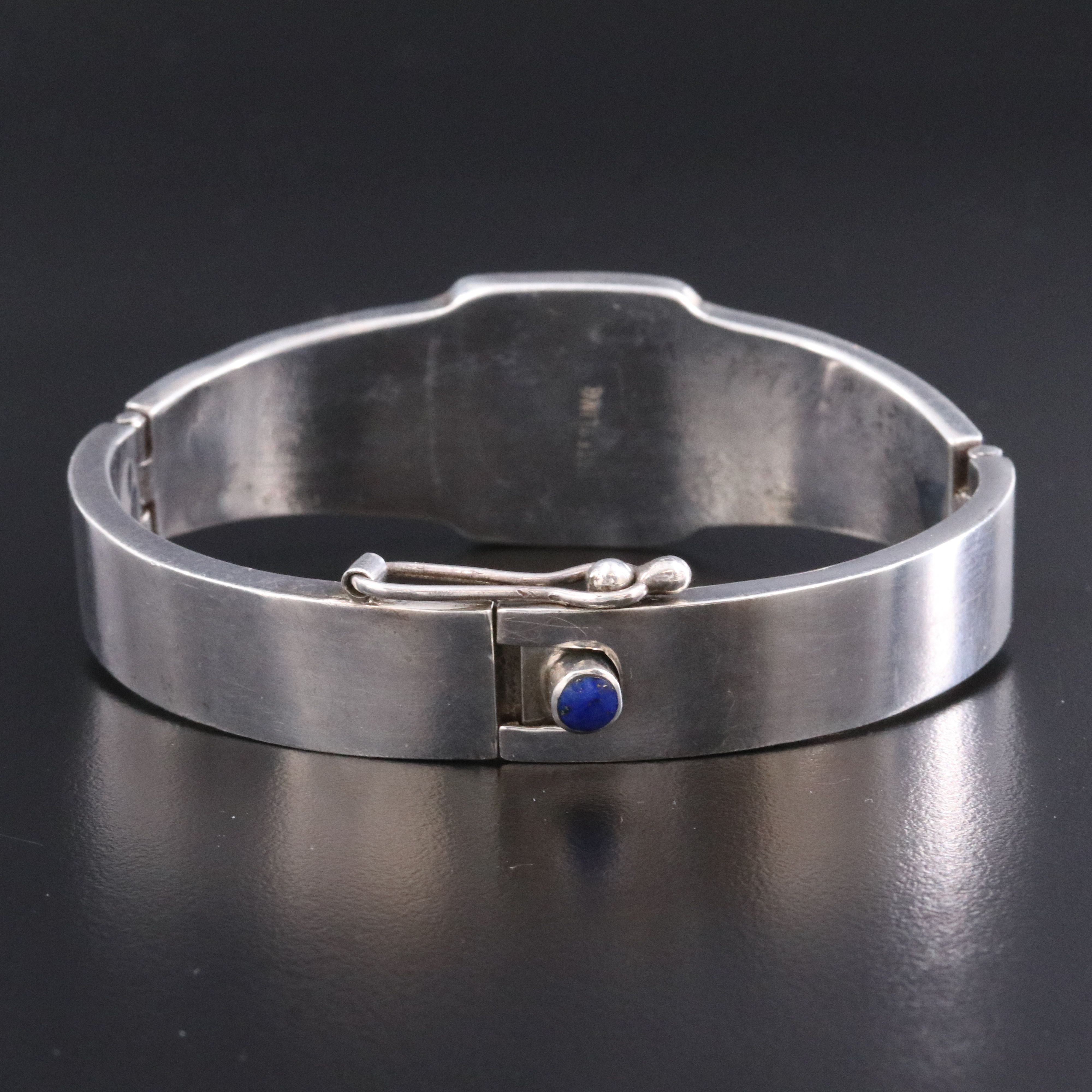 Sterling Opal, Lapis Lazuli and Sugilite Inlay Bangle Bracelet