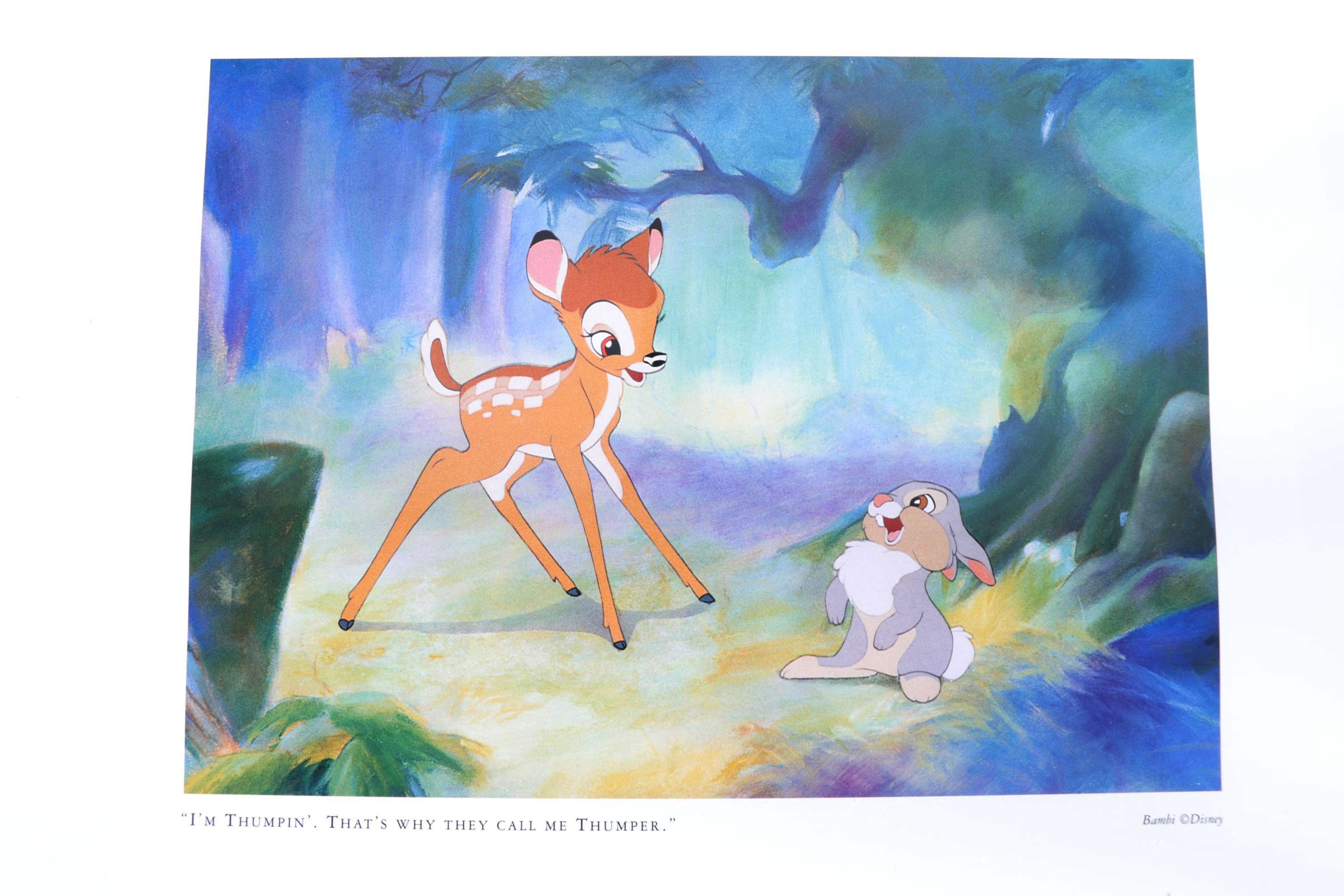 Collection of Commemorative Walt Disney Offset Lithographs & Postcards, C. 1990