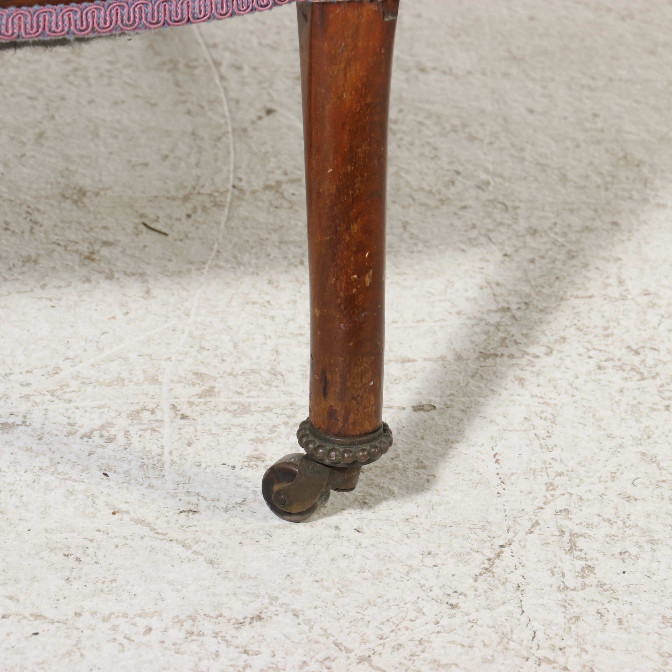 Victorian Renaissance Revival Tufted Armchair with String Inlay