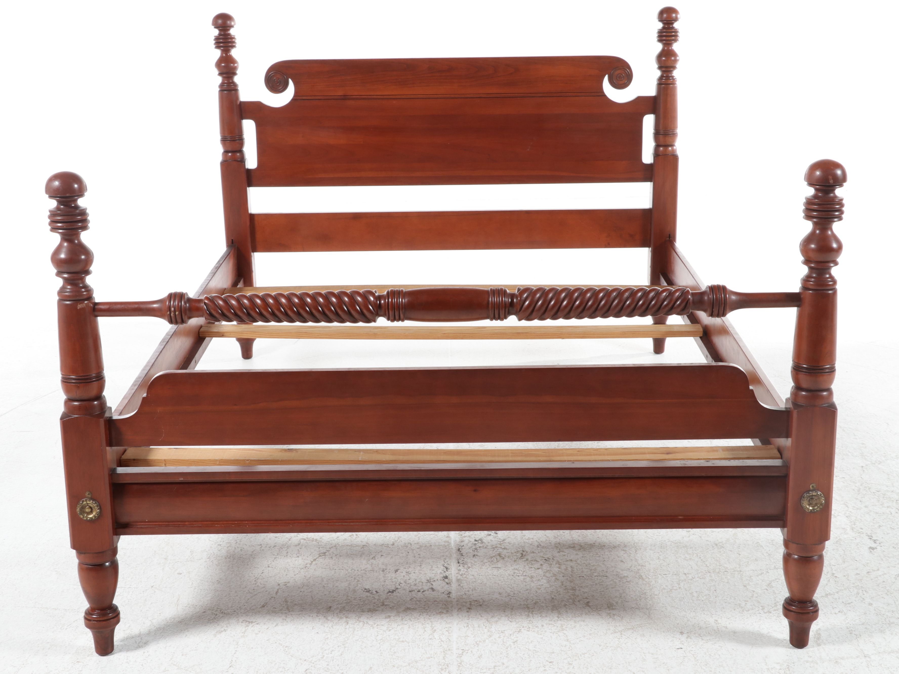 Willett Colonial Revival Cherry Rope-Turned Four-Poster Bed, Early/Mid-20th C.