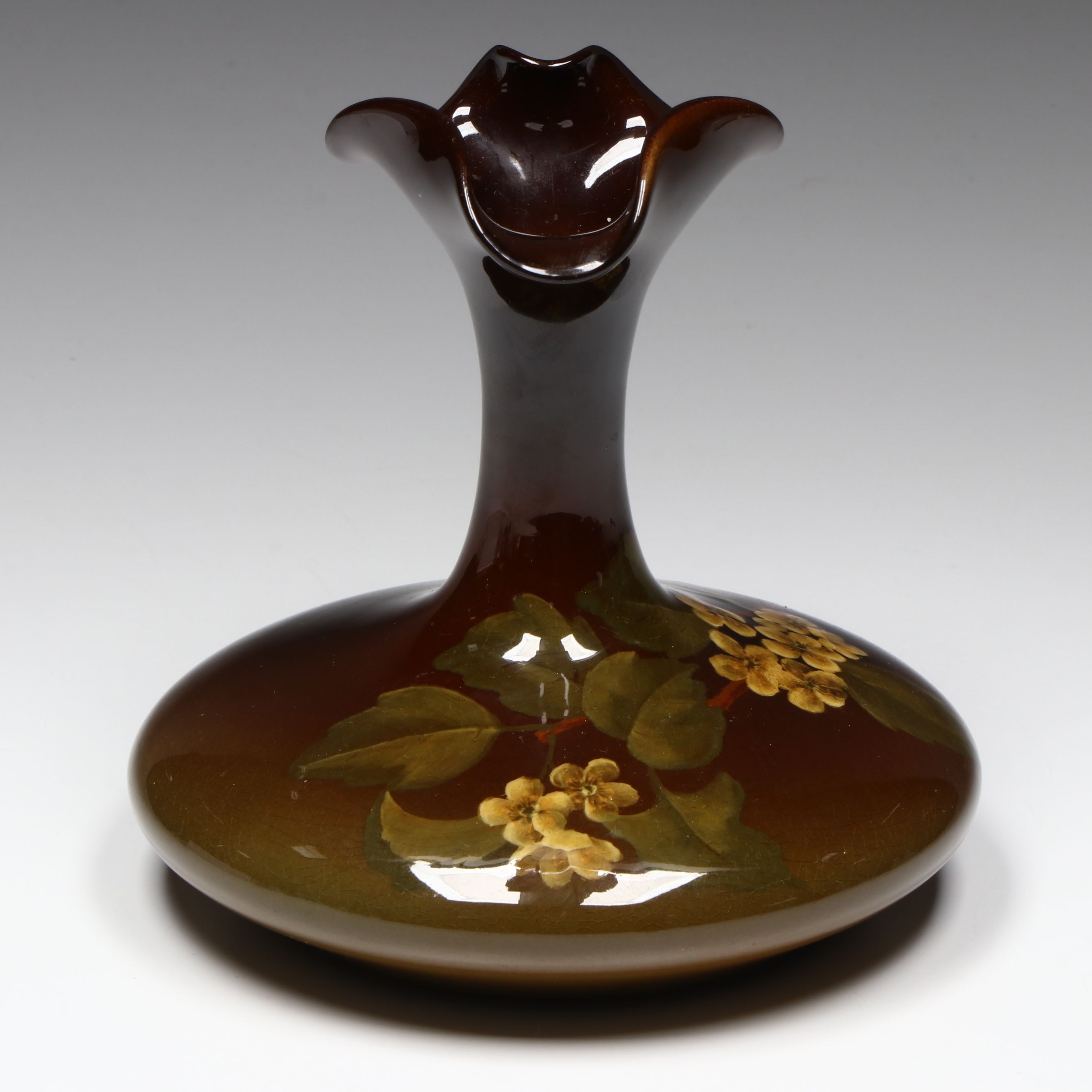 Caroline F. Bonsall for Rookwood Pottery Floral Ceramic Ewer, 1902