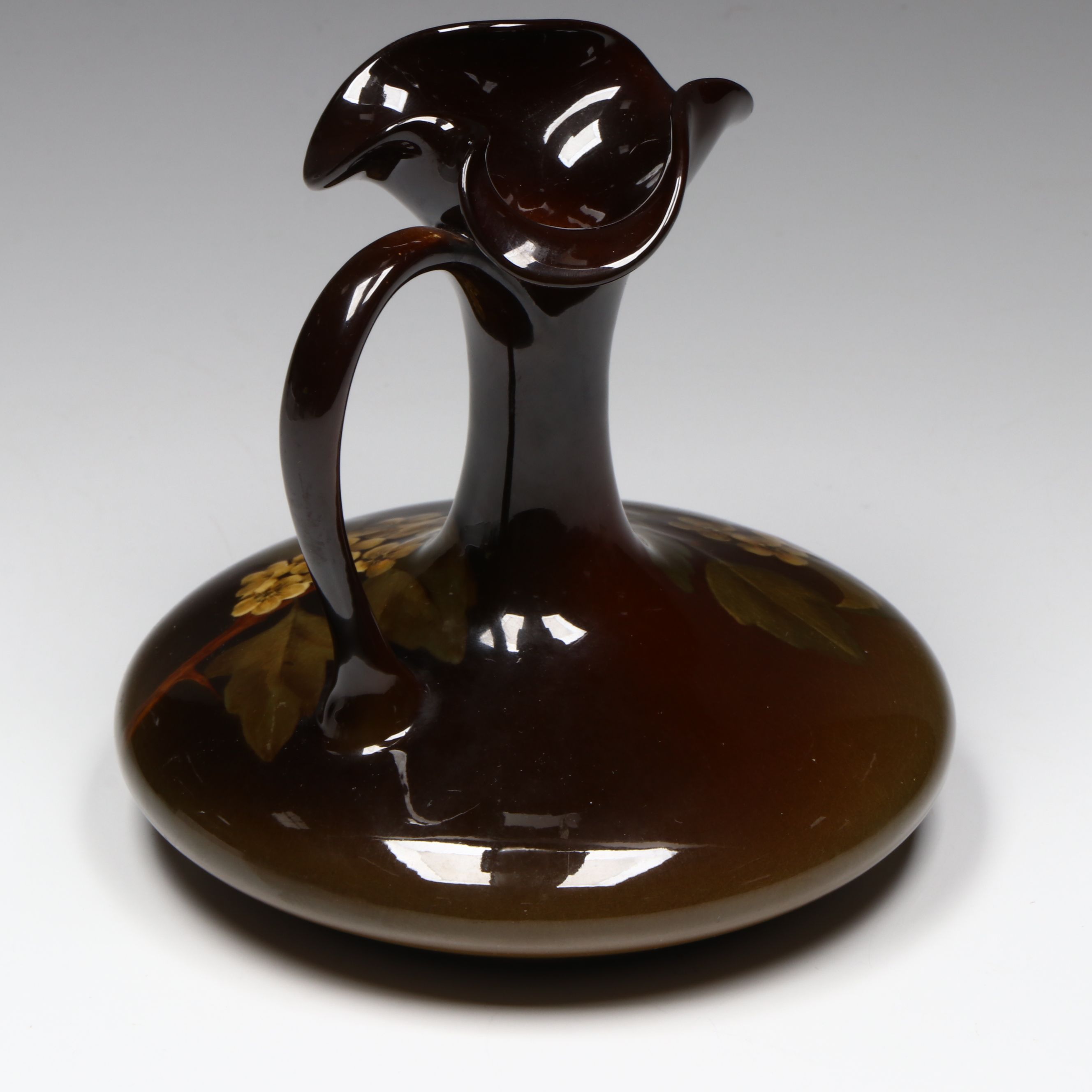 Caroline F. Bonsall for Rookwood Pottery Floral Ceramic Ewer, 1902