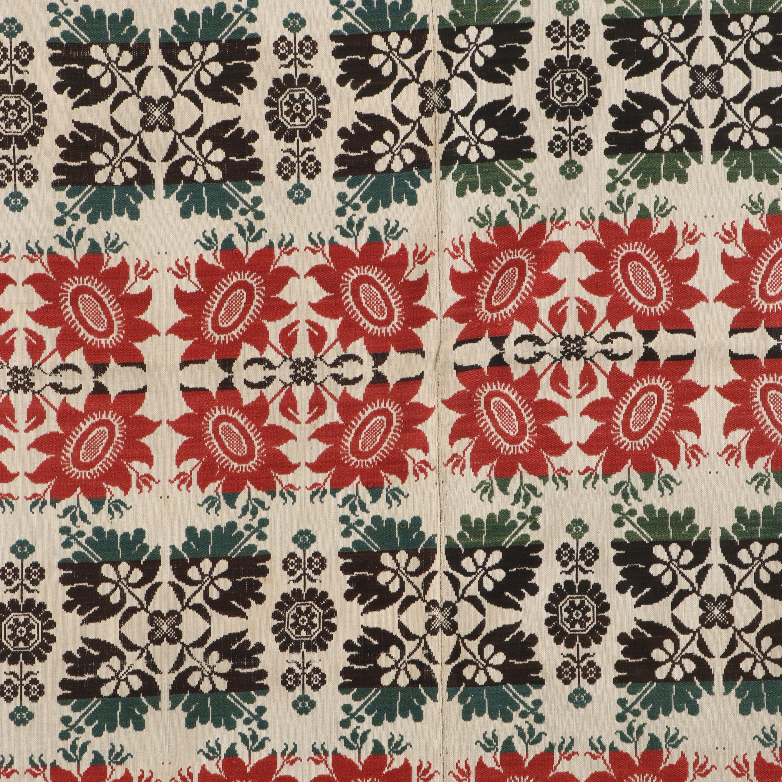 American Jacquard Style Woven Coverlet