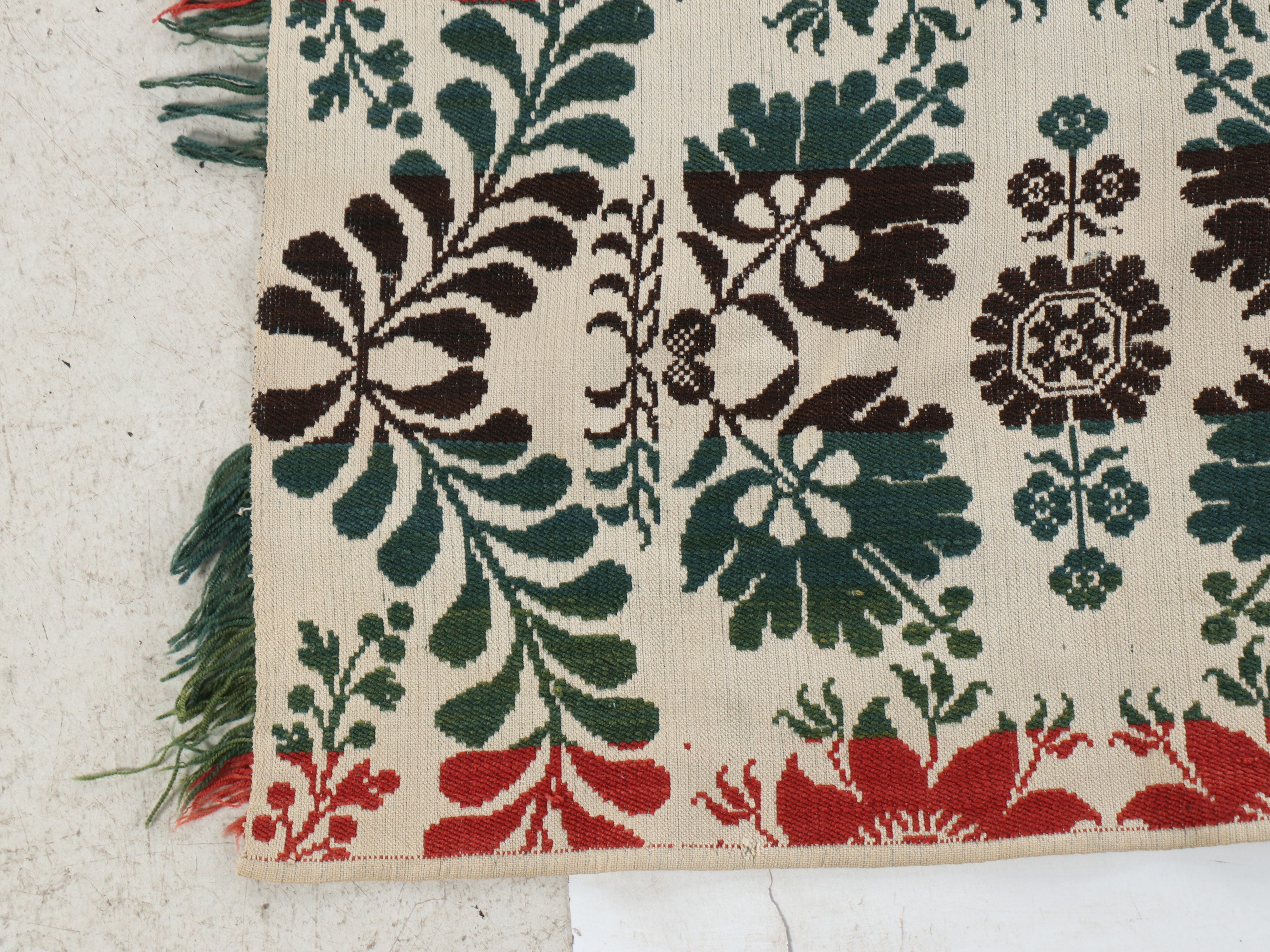 American Jacquard Style Woven Coverlet