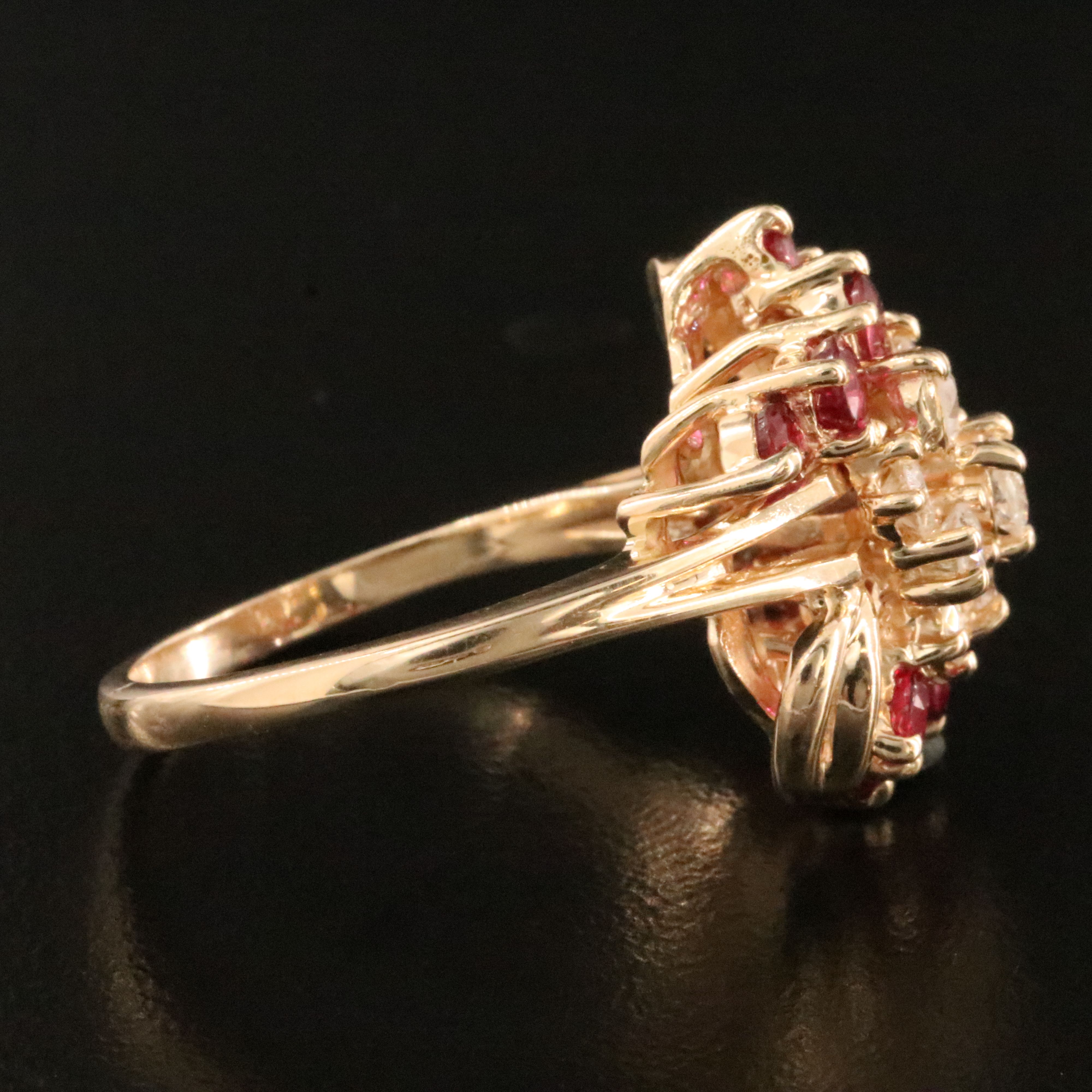 Vintage 14K Diamond and Ruby Ring
