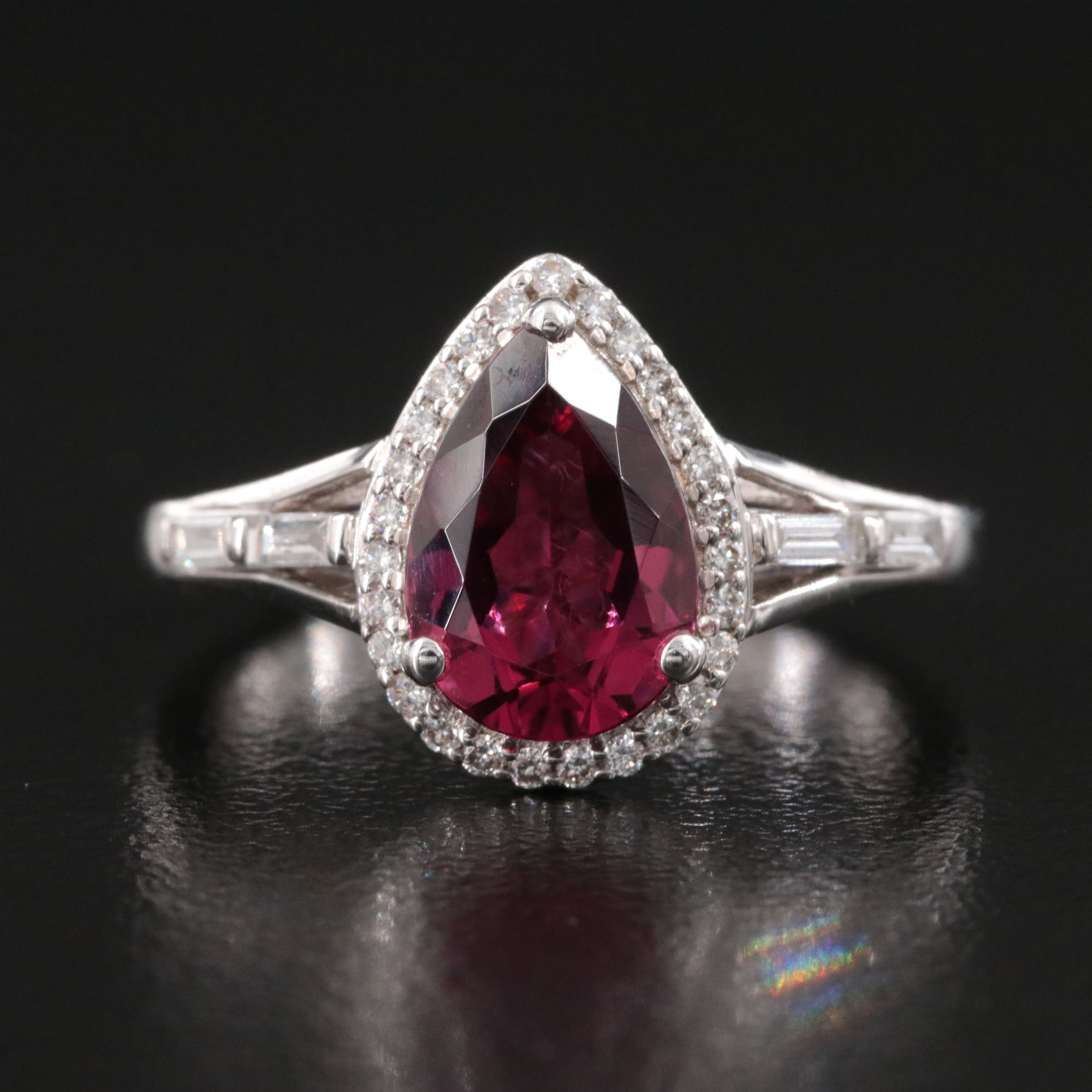 Chromia 18K Rhodolite Garnet and Diamond Ring