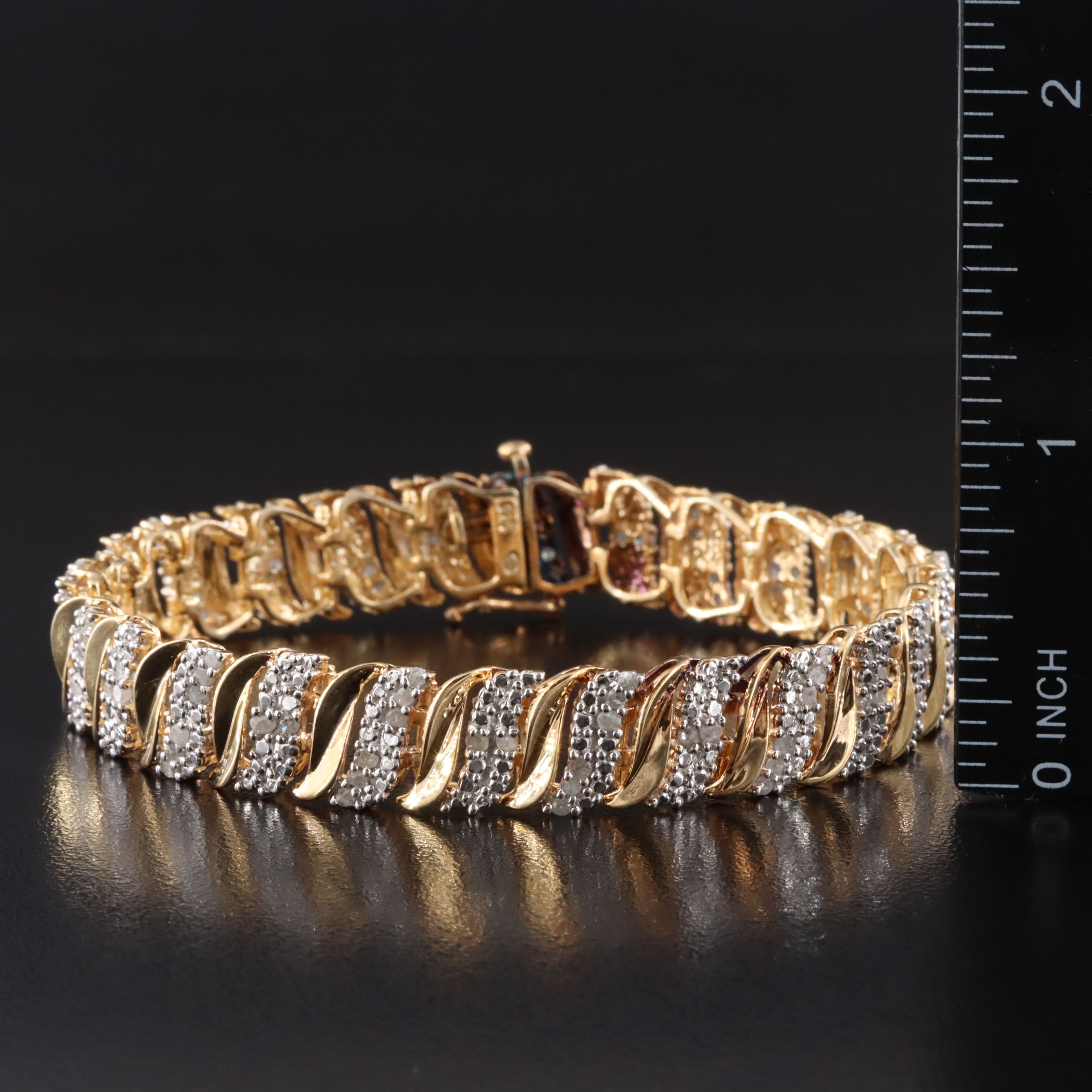 Sterling Diamond S Link Bracelet