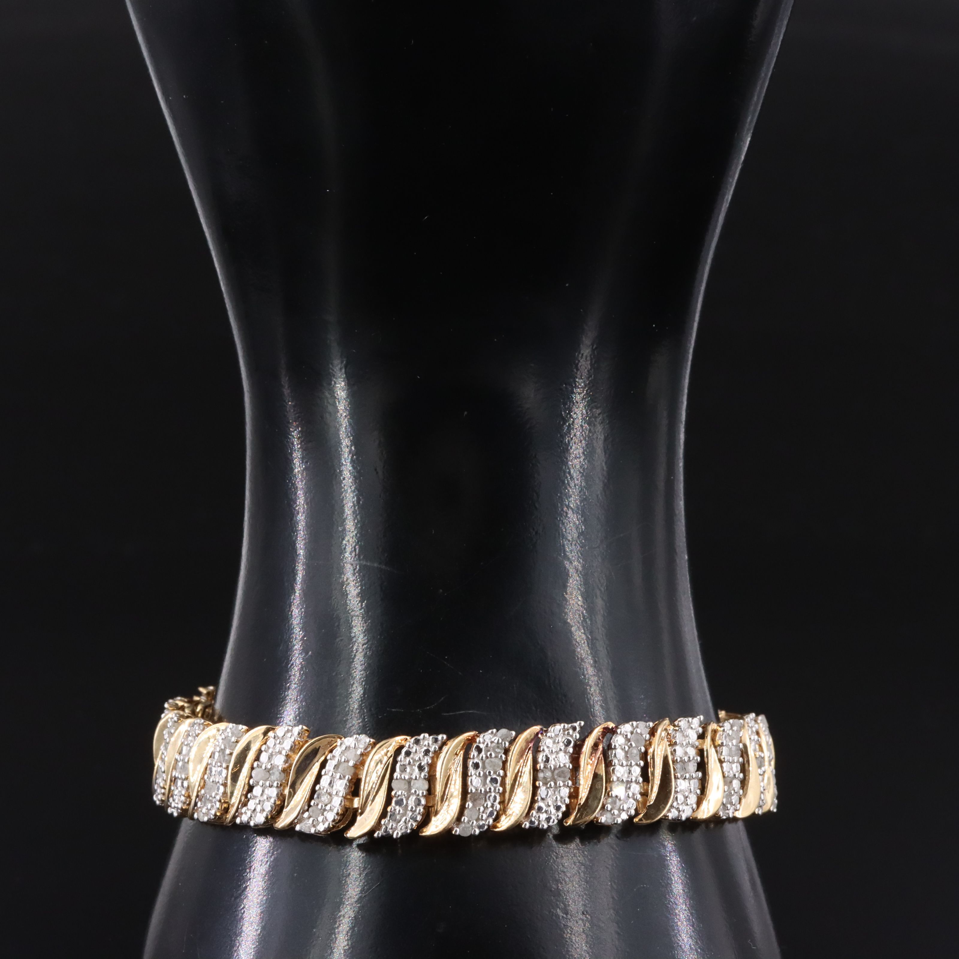 Sterling Diamond S Link Bracelet
