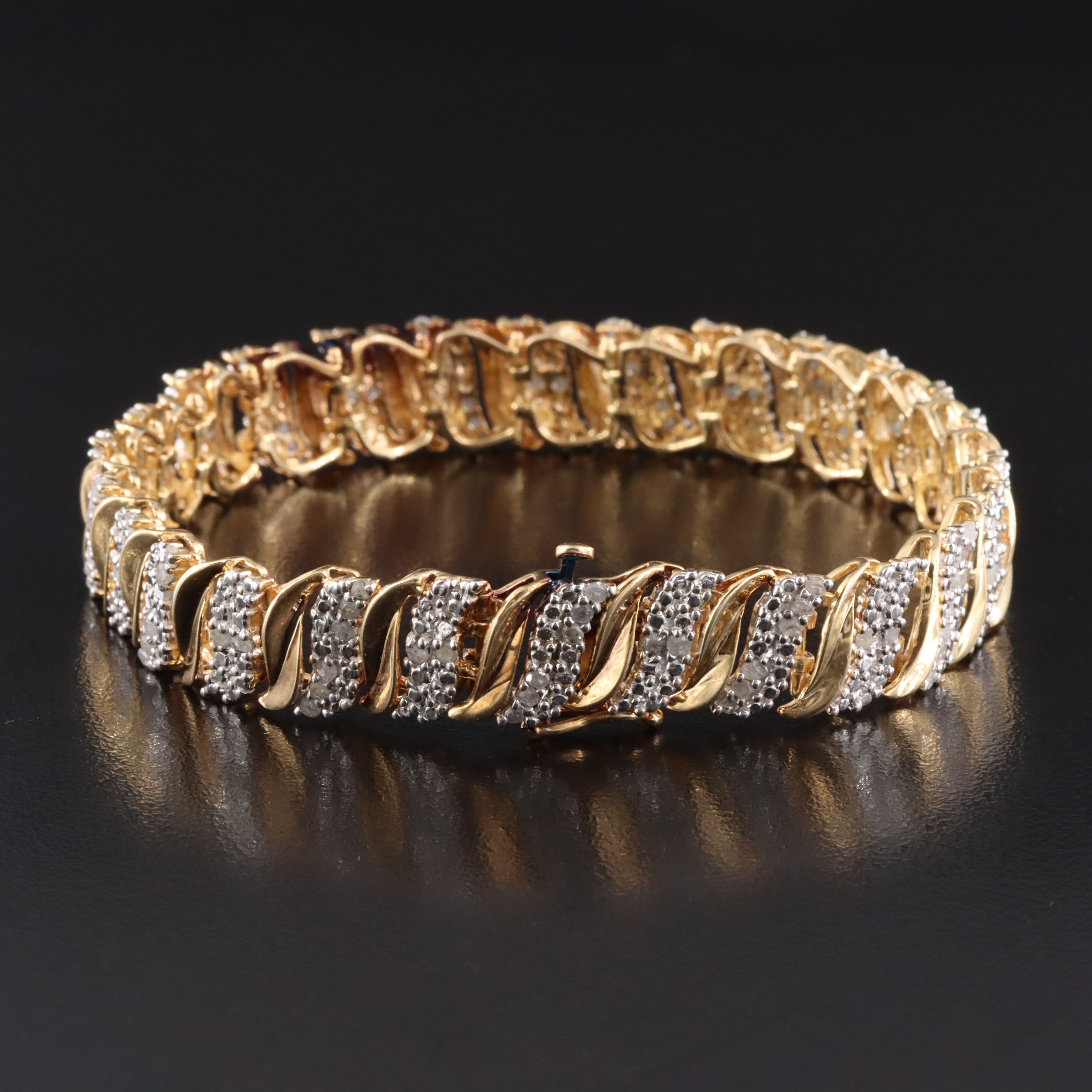 Sterling Diamond S Link Bracelet