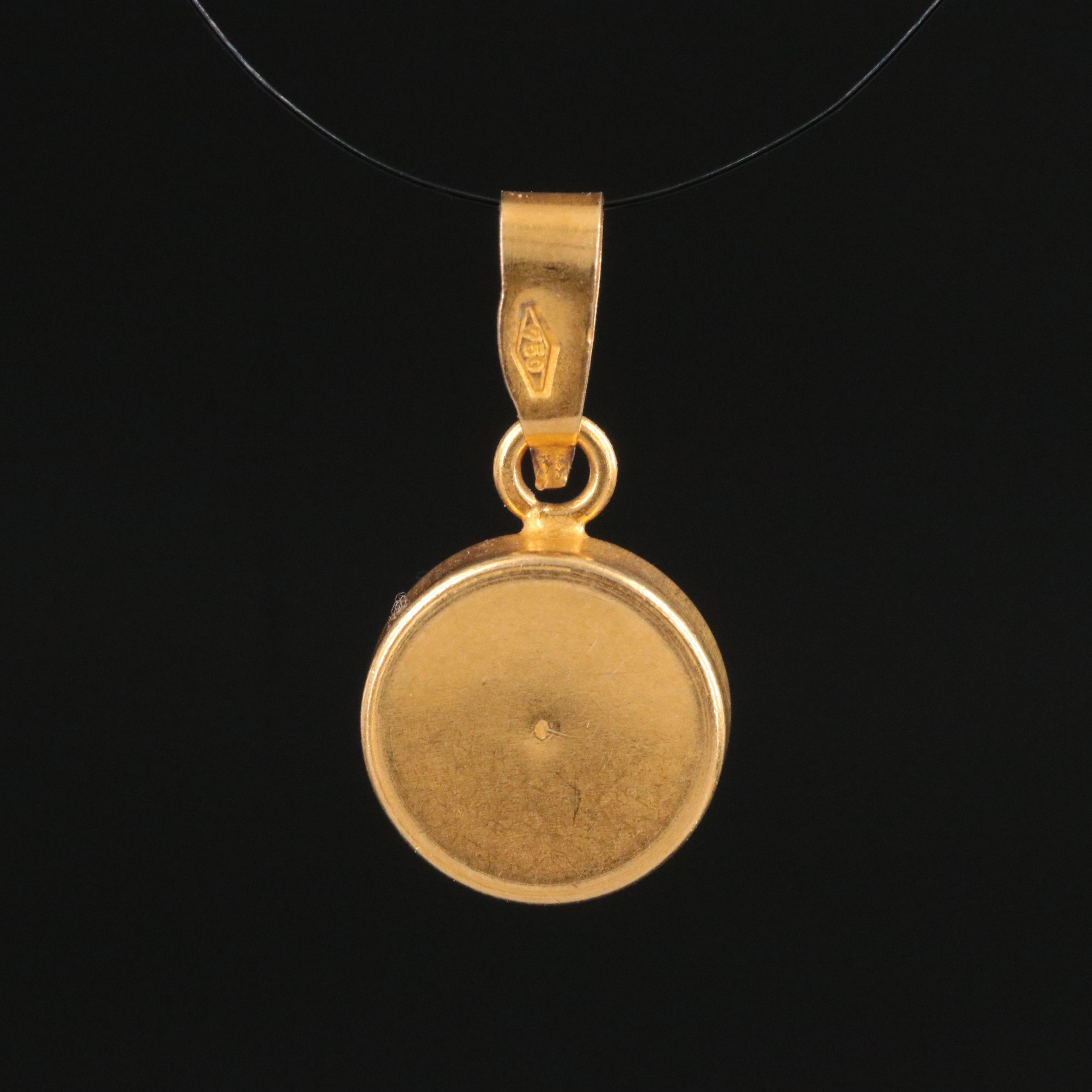 18K CZ Solitaire Pendant