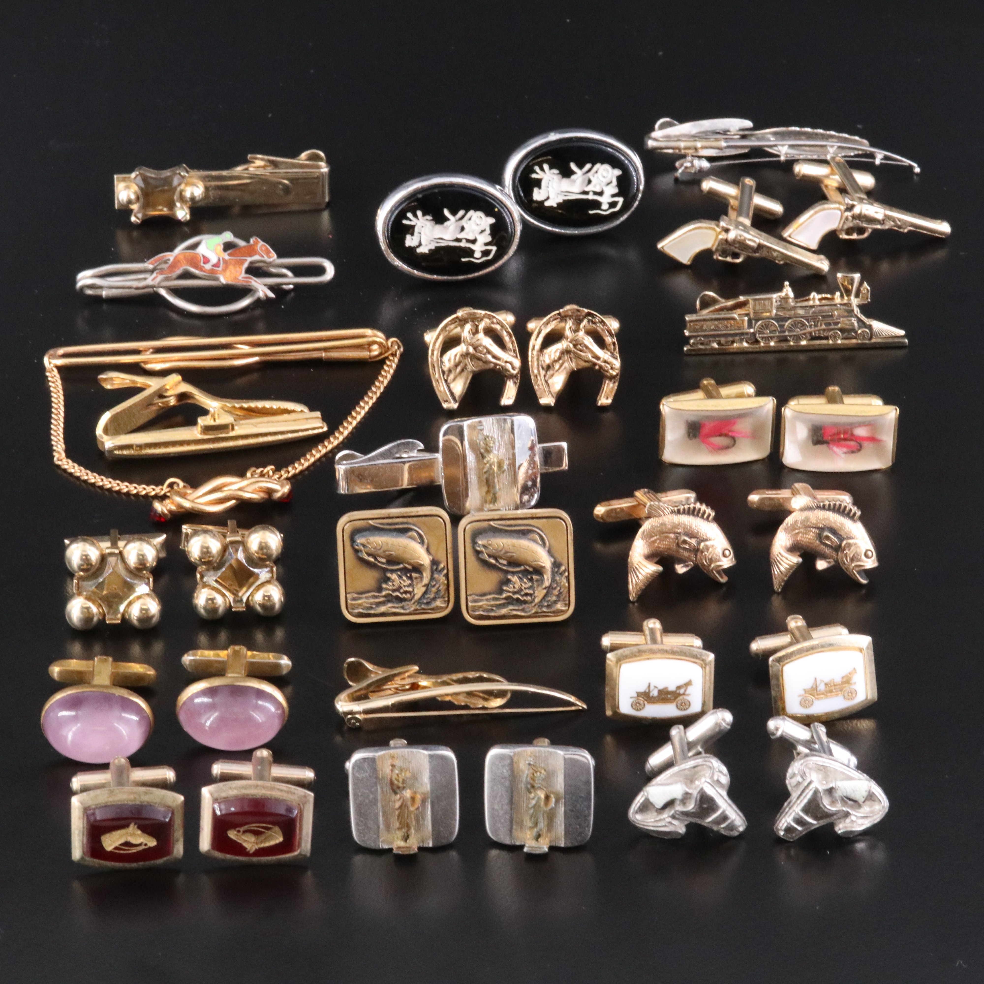 Vintage Equestrian and Fishing Lures Featured in Cufflinks