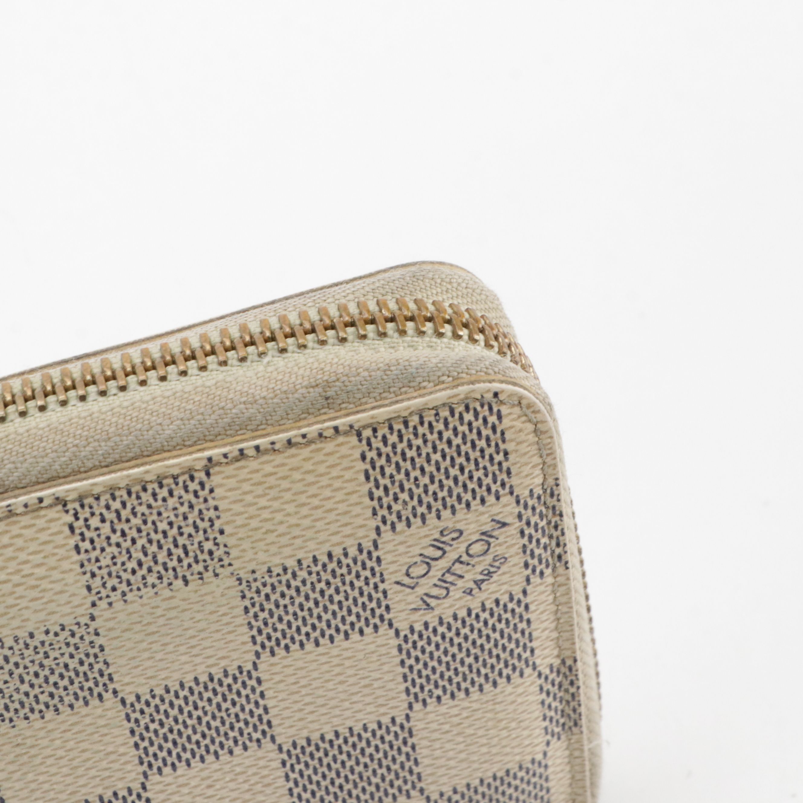 Louis Vuitton Zippy Wallet in Damier Azur Canvas and Leather