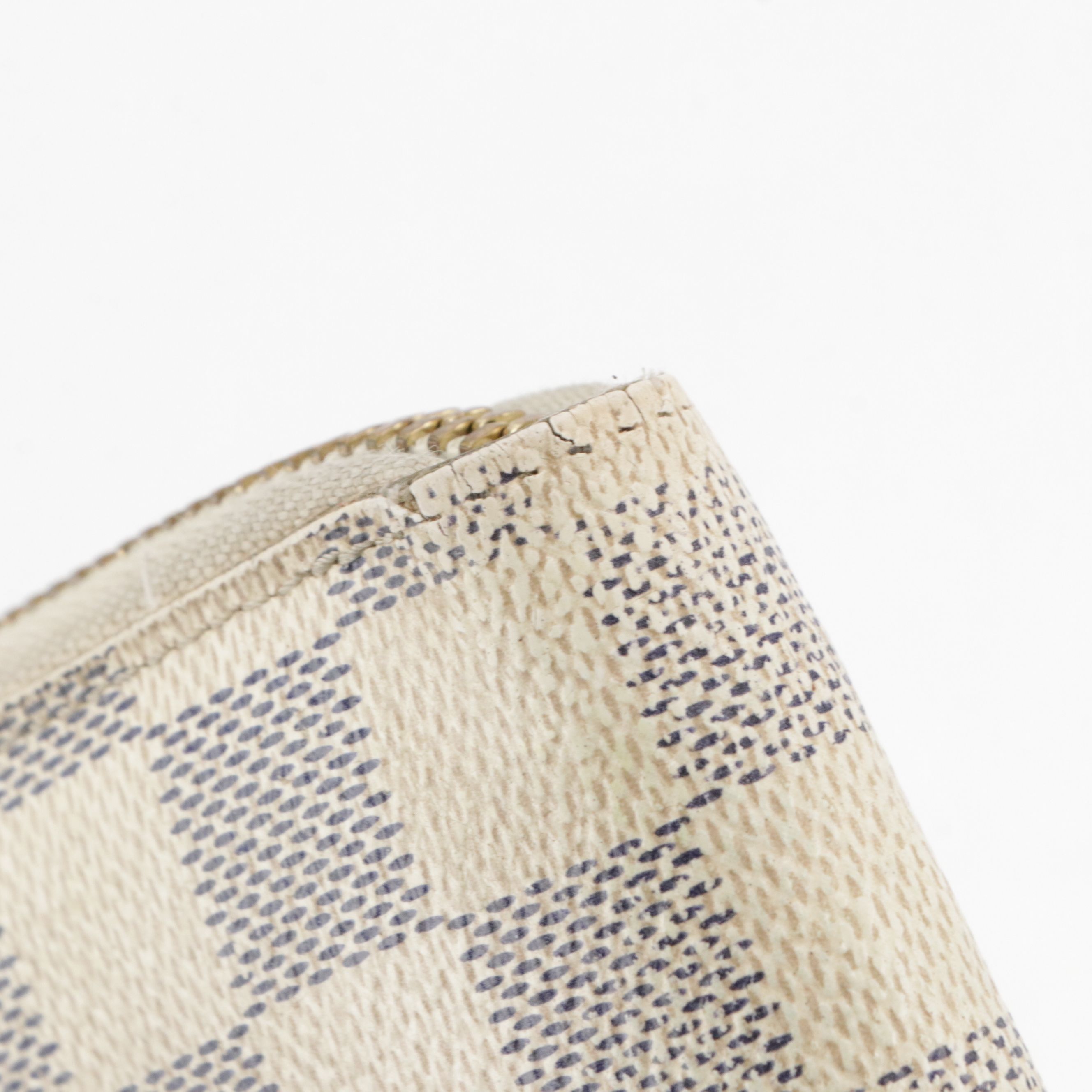 Louis Vuitton Zippy Wallet in Damier Azur Canvas and Leather