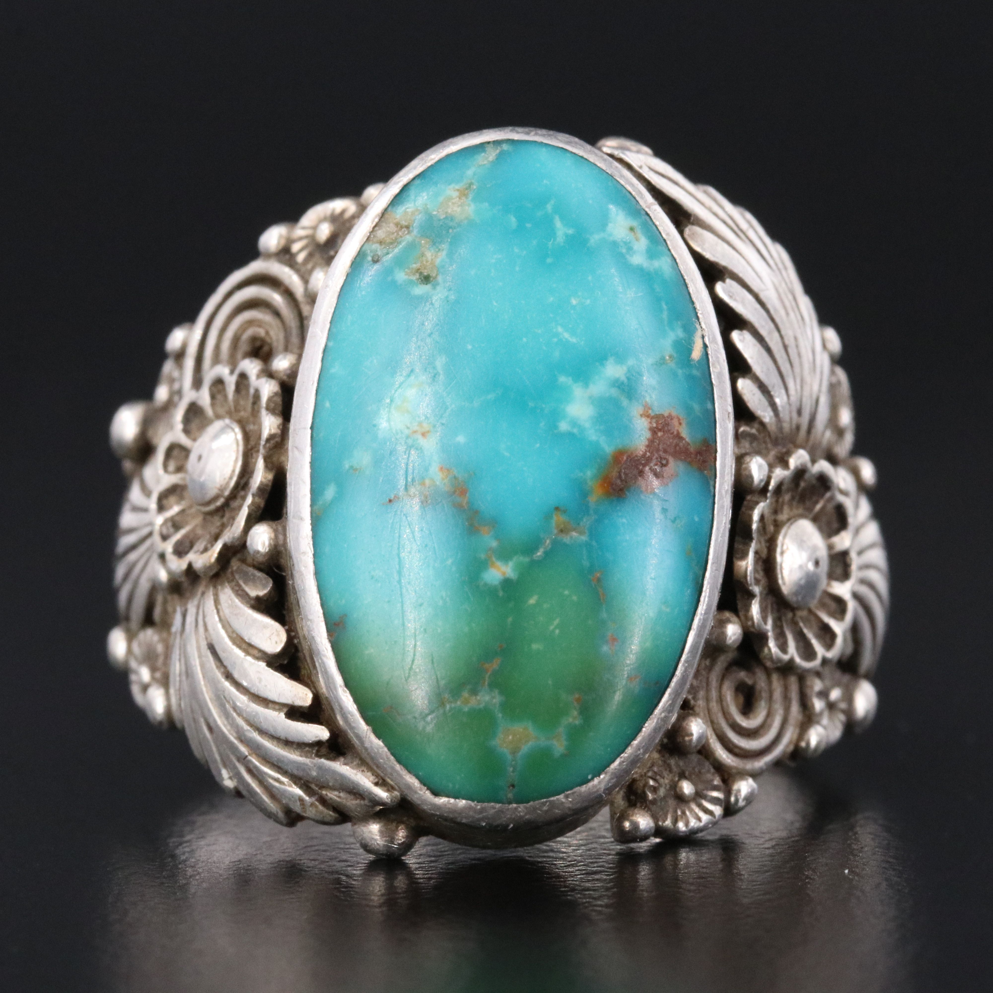 Oliver Smith Navajo Diné Sterling Turquoise Ring