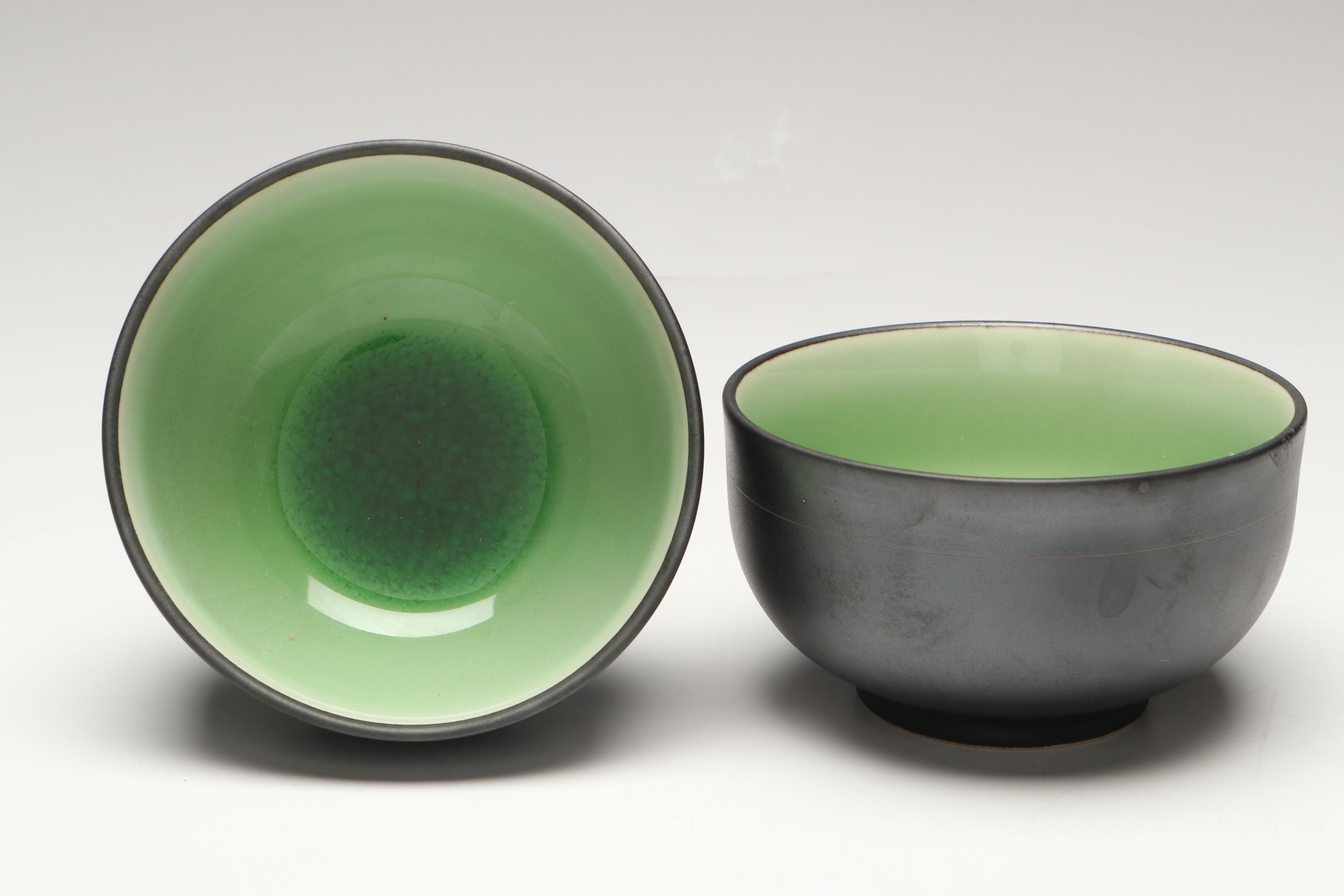 Green Glaze Ceramic Planters and Tableware