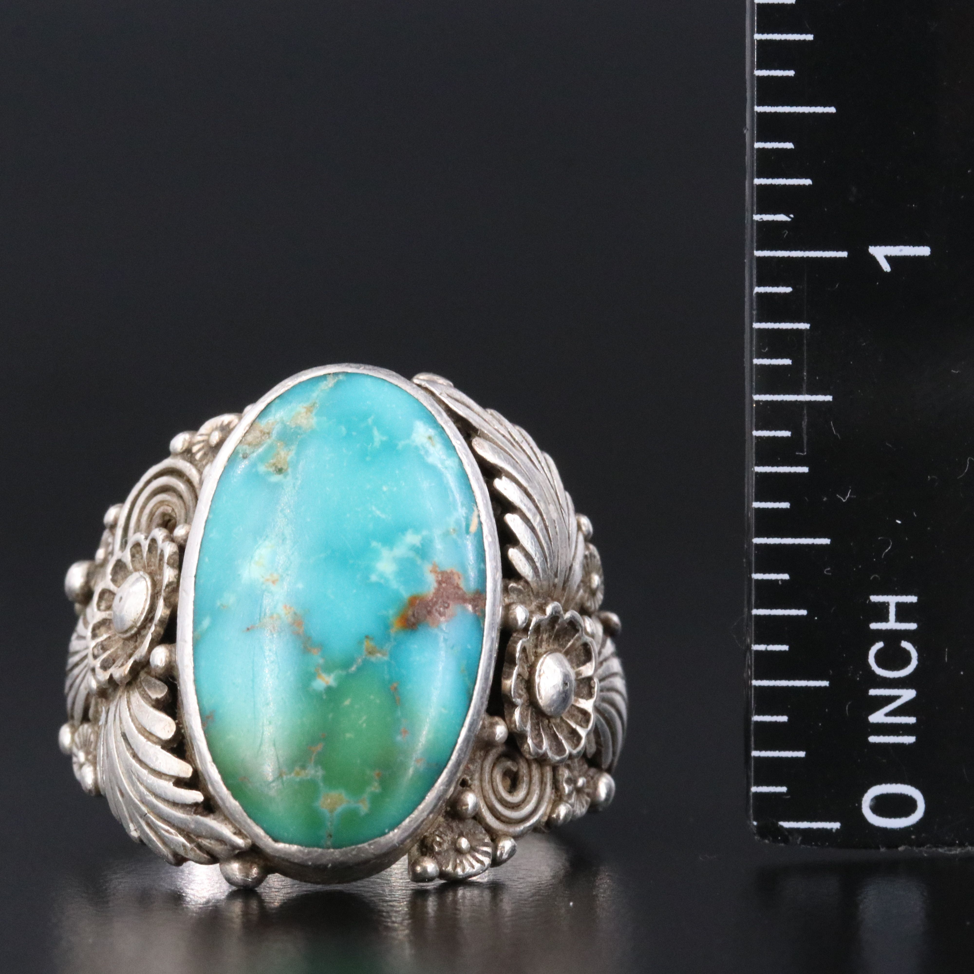Oliver Smith Navajo Diné Sterling Turquoise Ring
