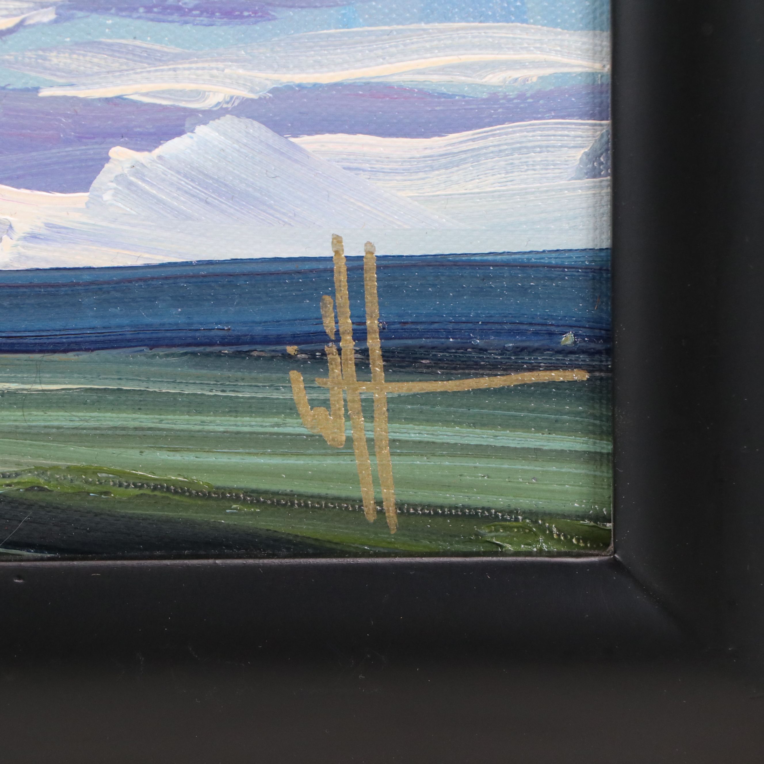 William Hawkins Oil Painting of Sunlit Clouds Over Field, 2026