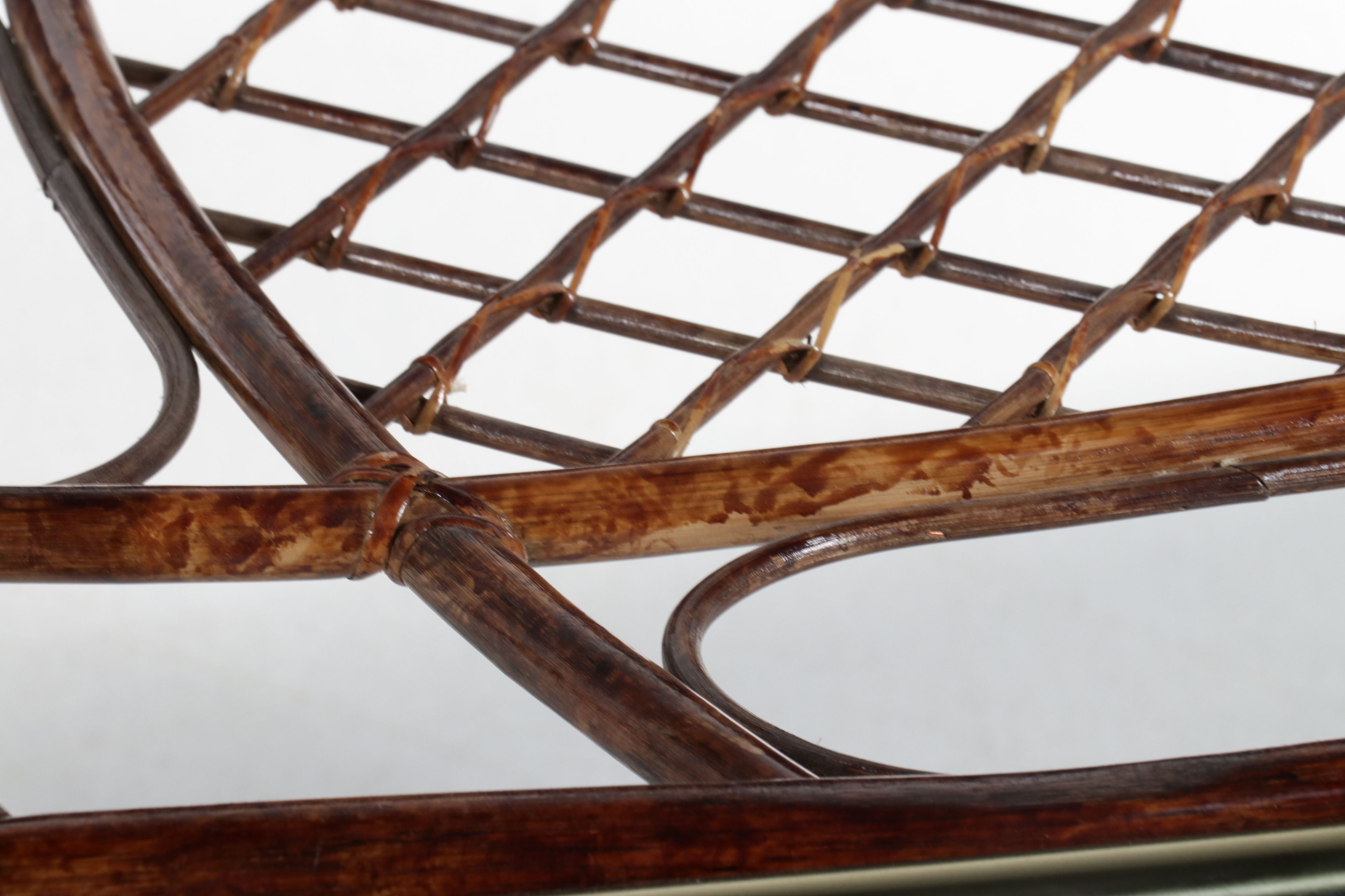 Four-Piece Stoneville Furniture Brass and Rattan Dinette Set, Late 20th Century