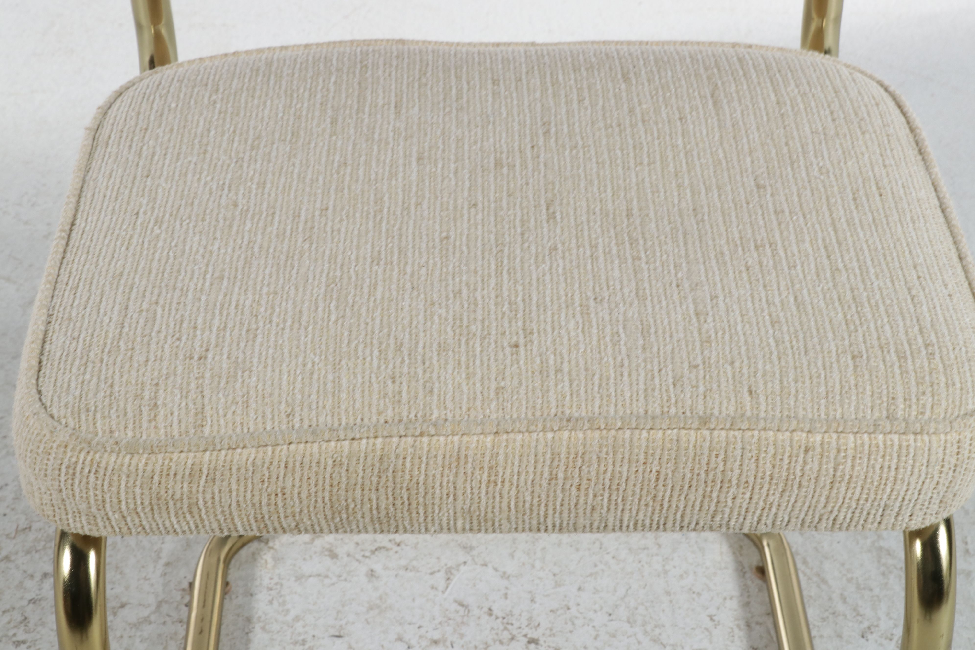 Four-Piece Stoneville Furniture Brass and Rattan Dinette Set, Late 20th Century