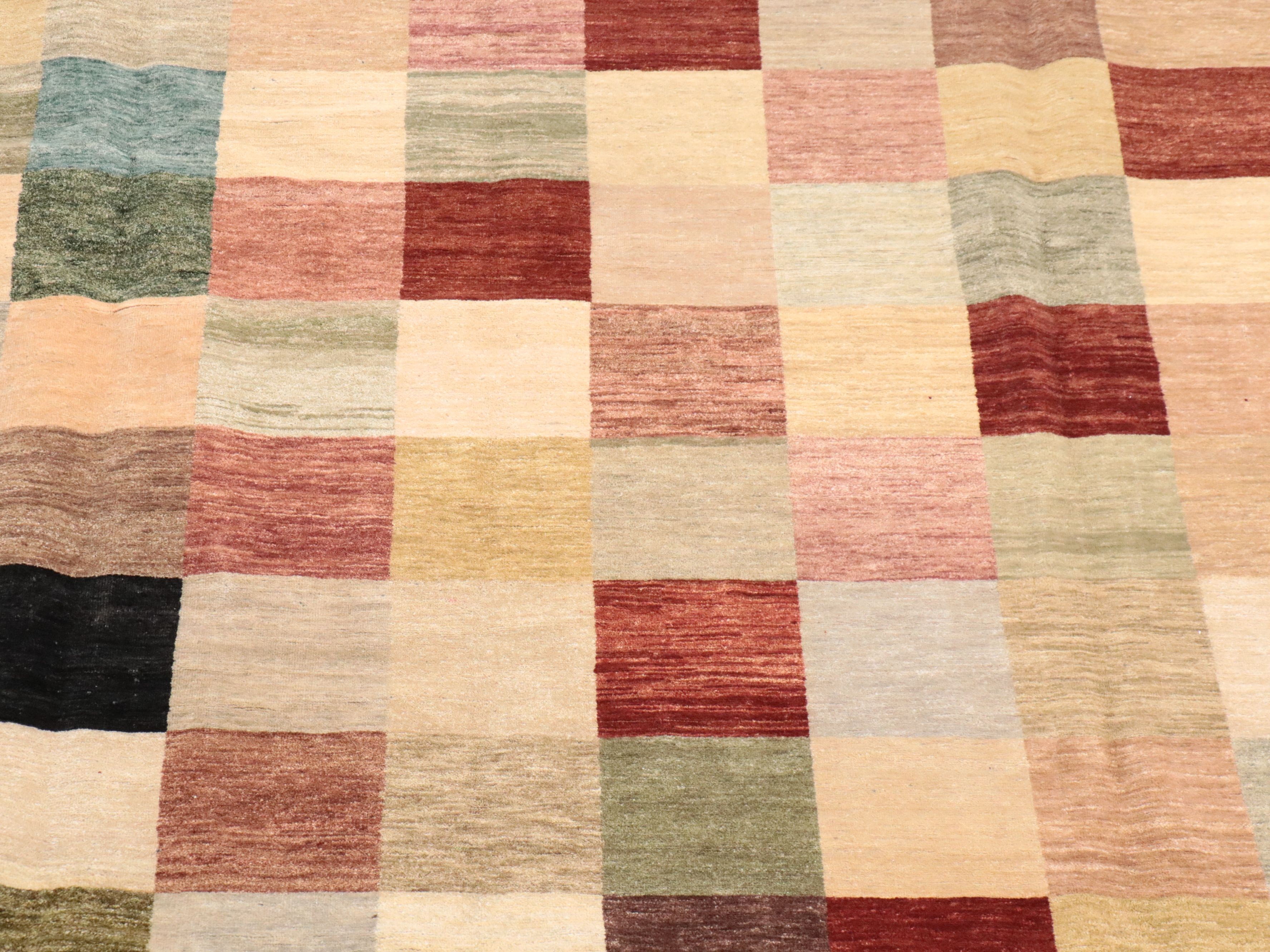 10'5 x 13'4 Hand-Knotted Indo-Persian Gabbeh Room Sized Rug