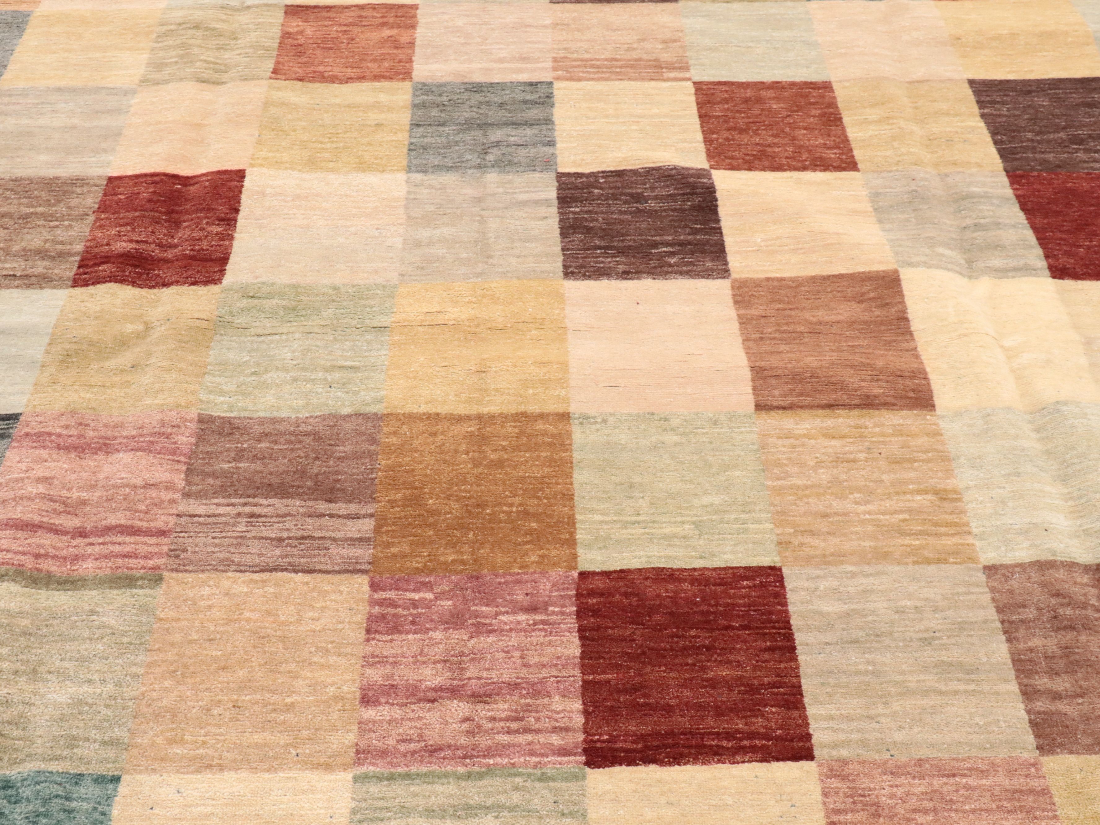 10'5 x 13'4 Hand-Knotted Indo-Persian Gabbeh Room Sized Rug