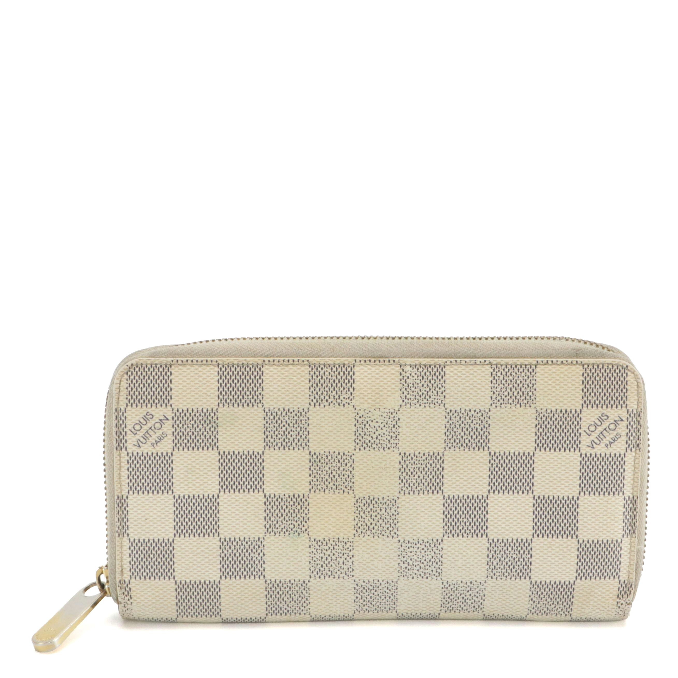 Louis Vuitton Zippy Wallet in Damier Azur Canvas and Leather