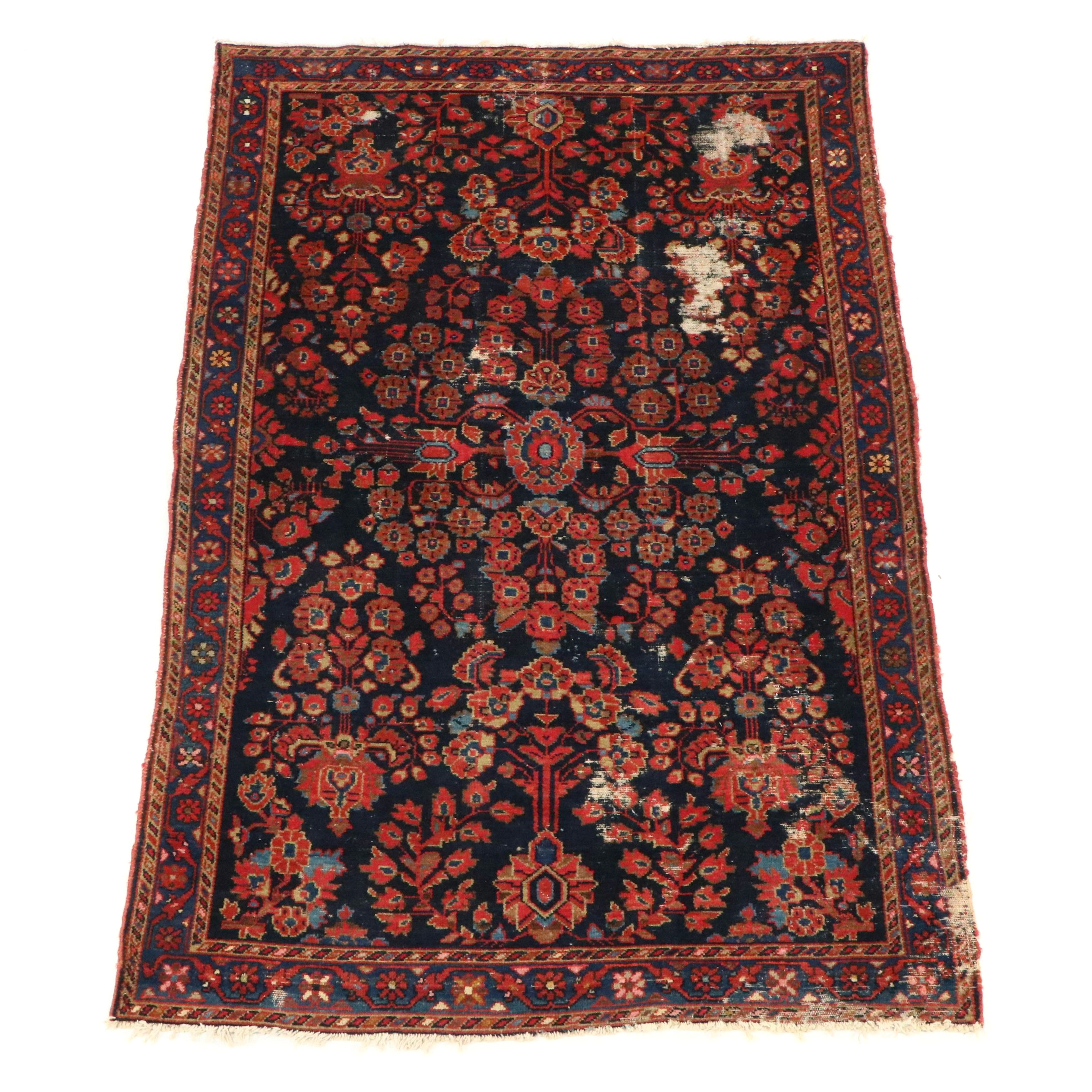 4'5 x 7'2 Hand-Knotted Persian Hamadan Area Rug