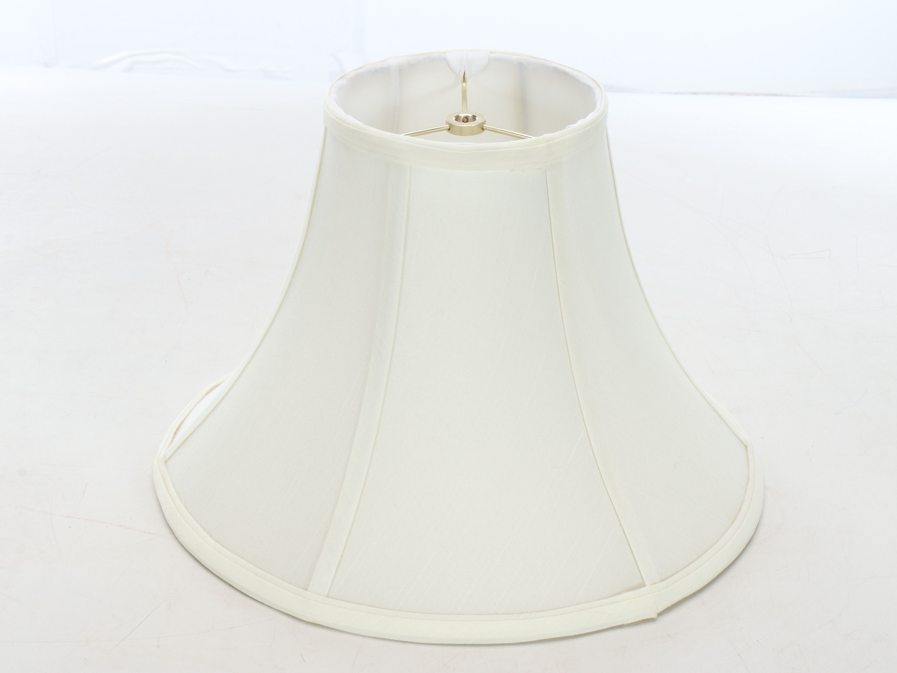 Embossed Vine Ceramic Table Lamp with Silk Bell Shade
