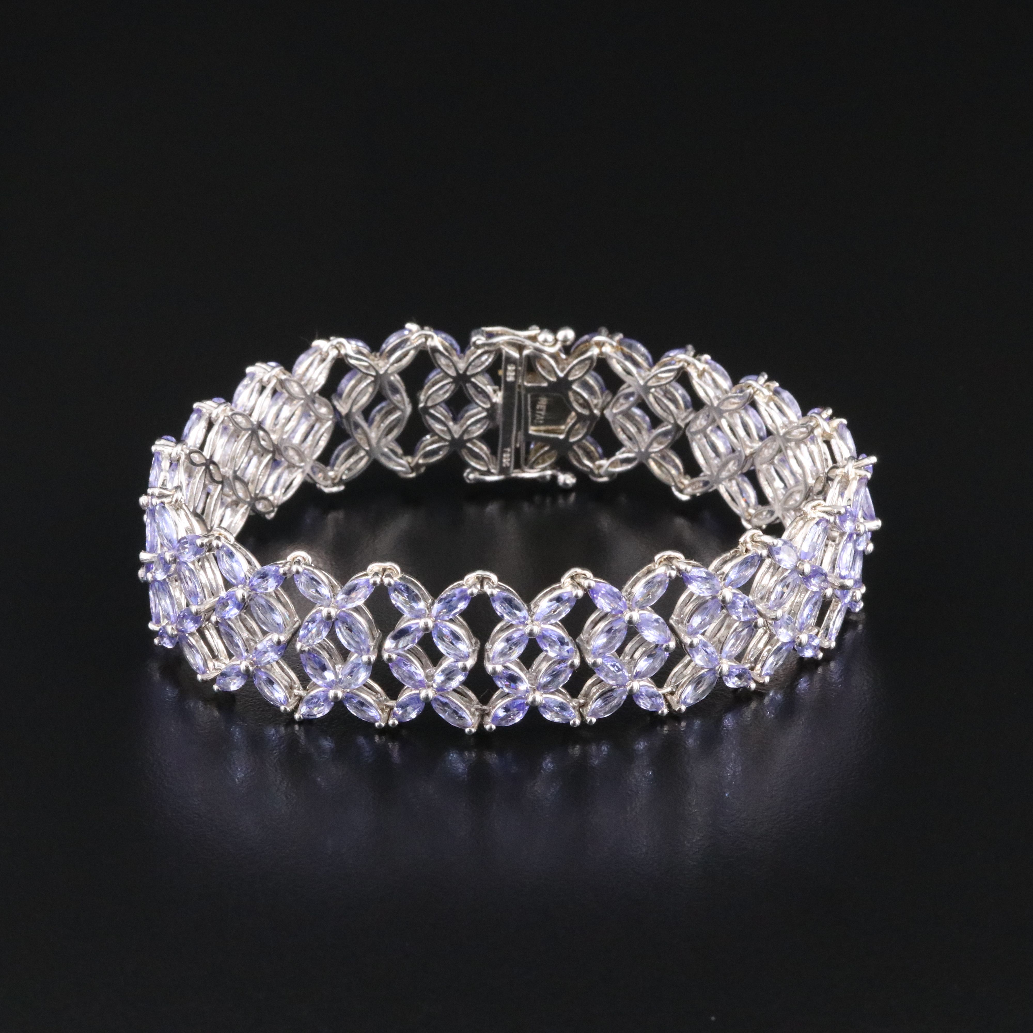 Sterling Tanzanite Lattice Bracelet