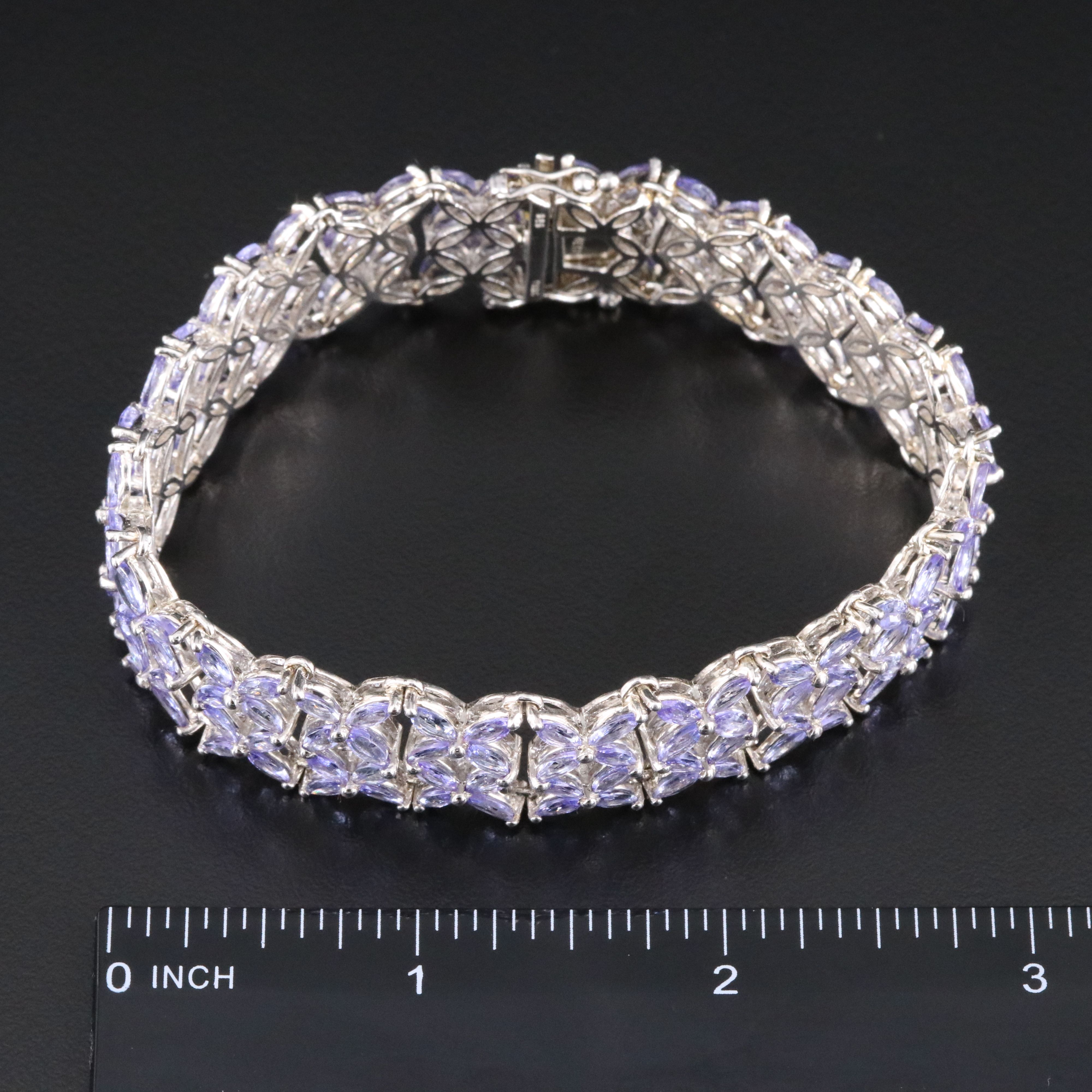 Sterling Tanzanite Lattice Bracelet