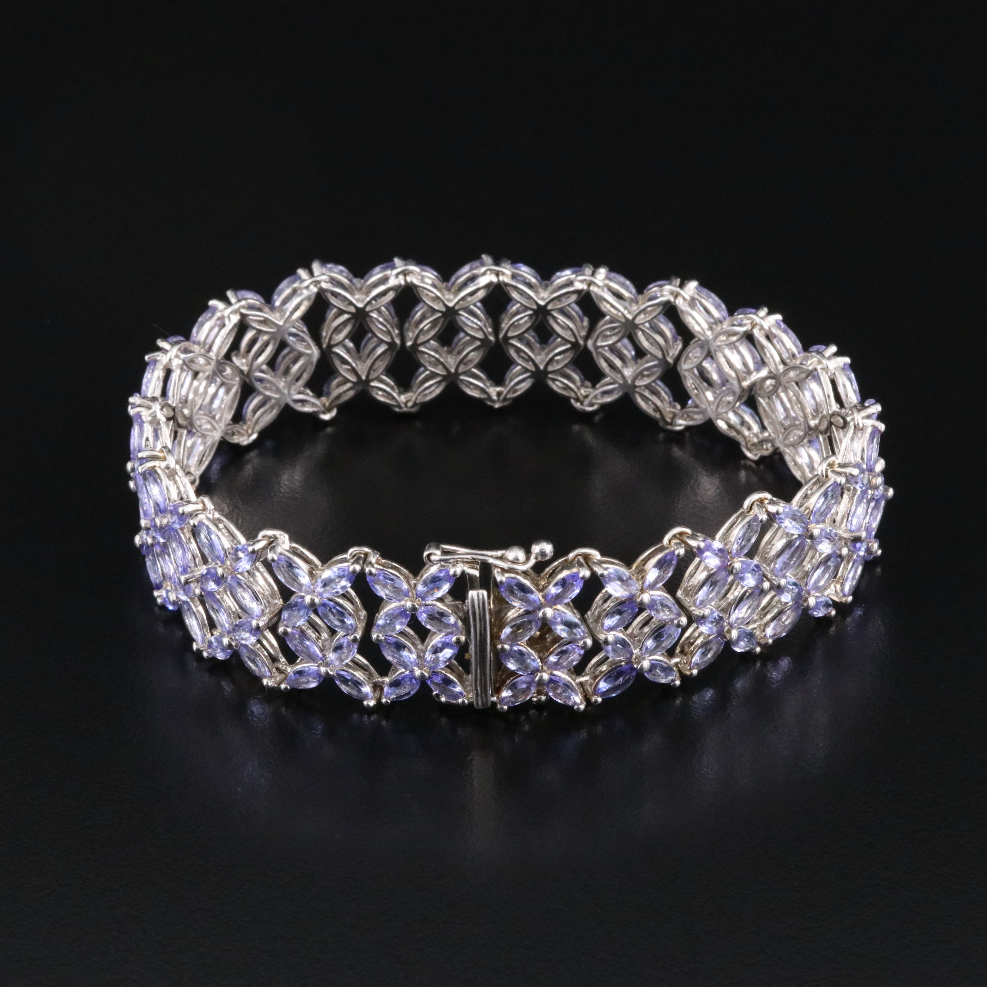 Sterling Tanzanite Lattice Bracelet