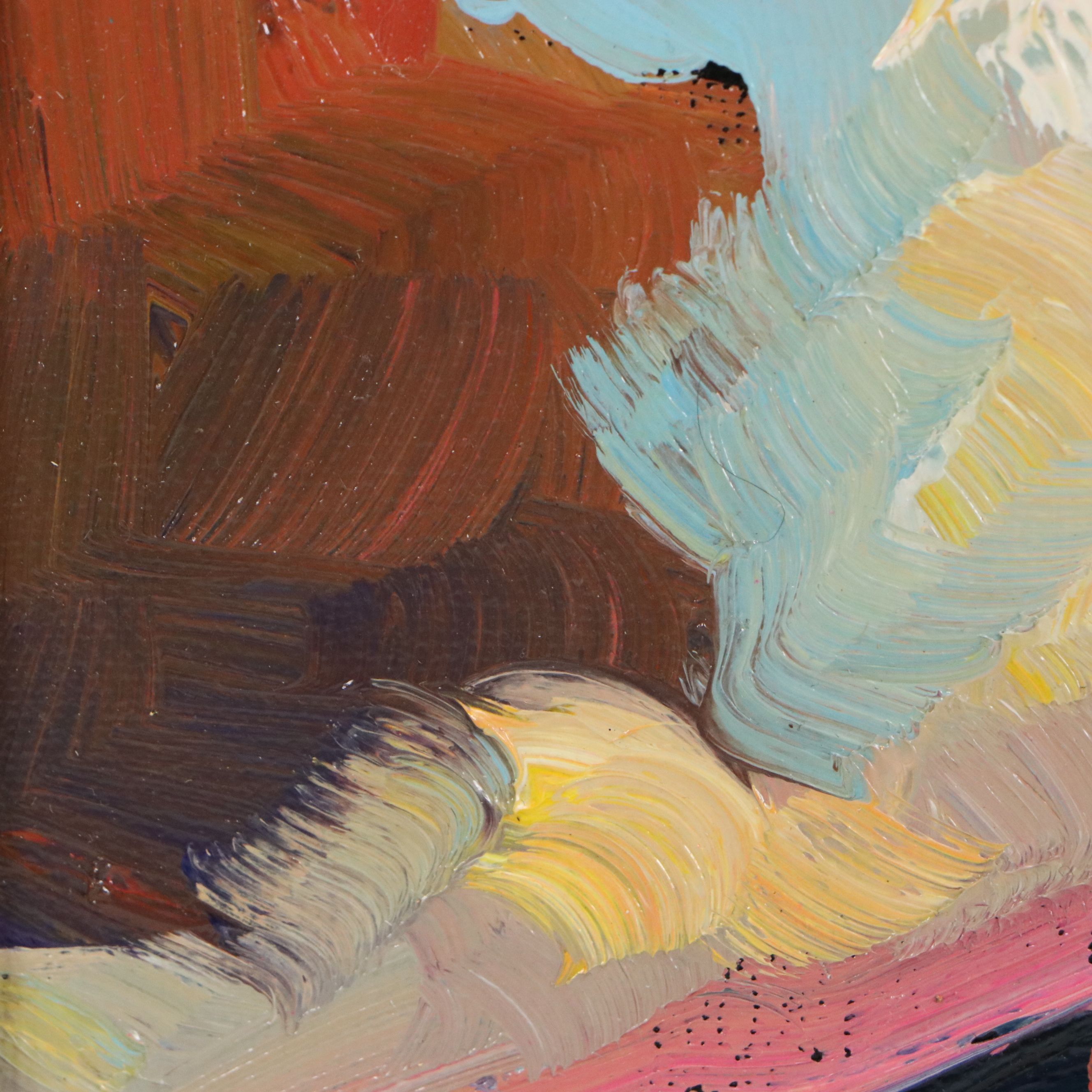 William Hawkins Oil Painting of Mountain Landscape at Sunset, 2026