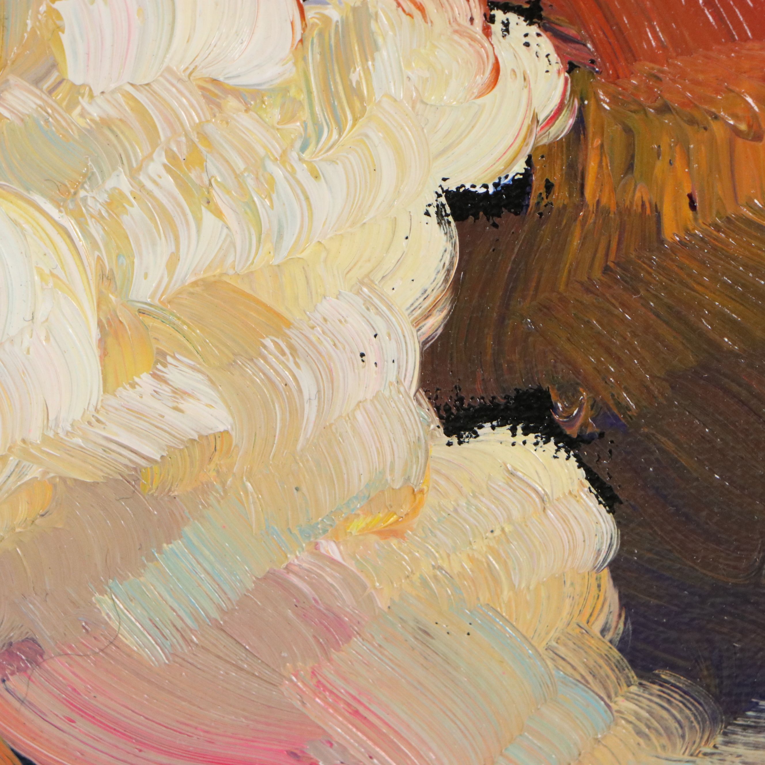 William Hawkins Oil Painting of Mountain Landscape at Sunset, 2026