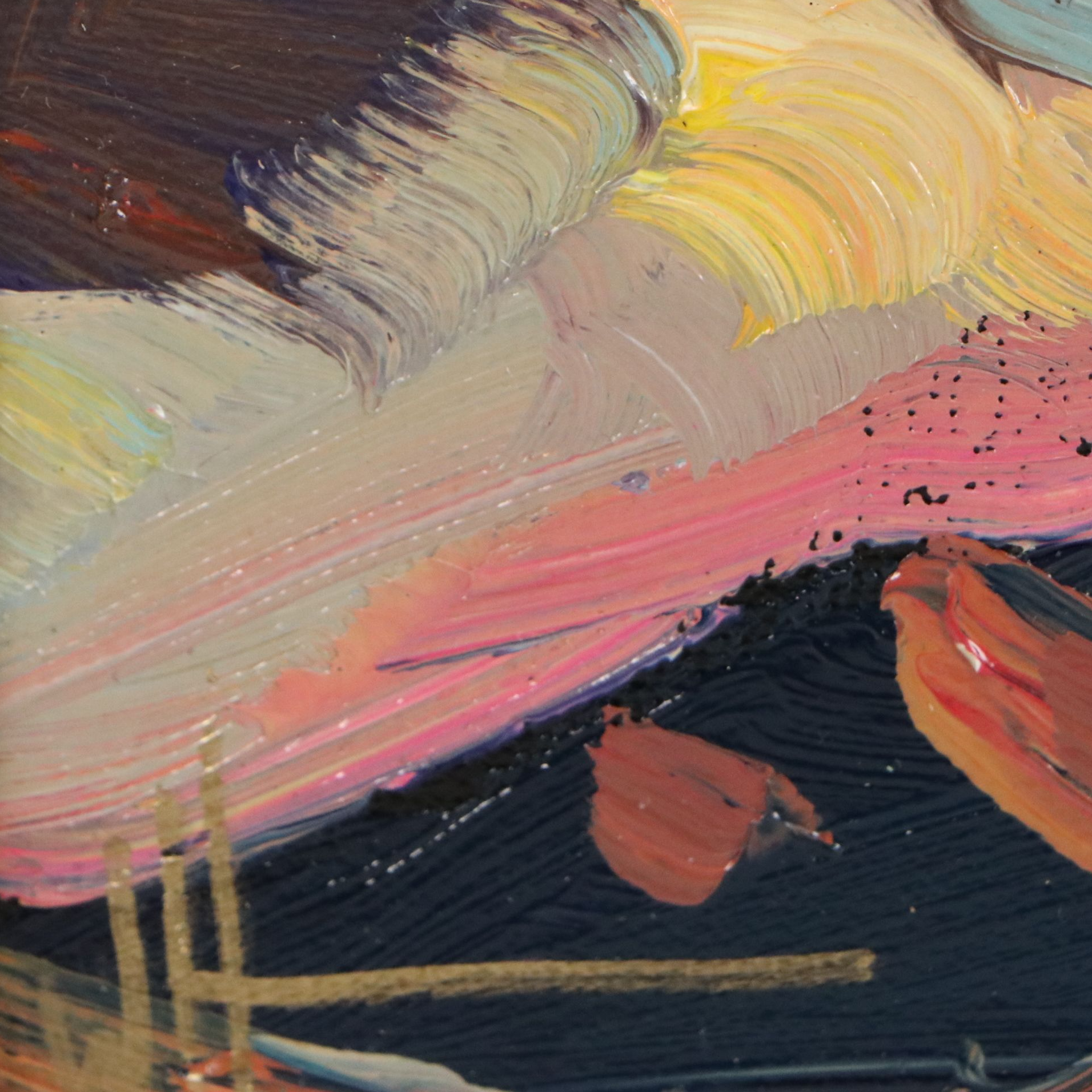 William Hawkins Oil Painting of Mountain Landscape at Sunset, 2026