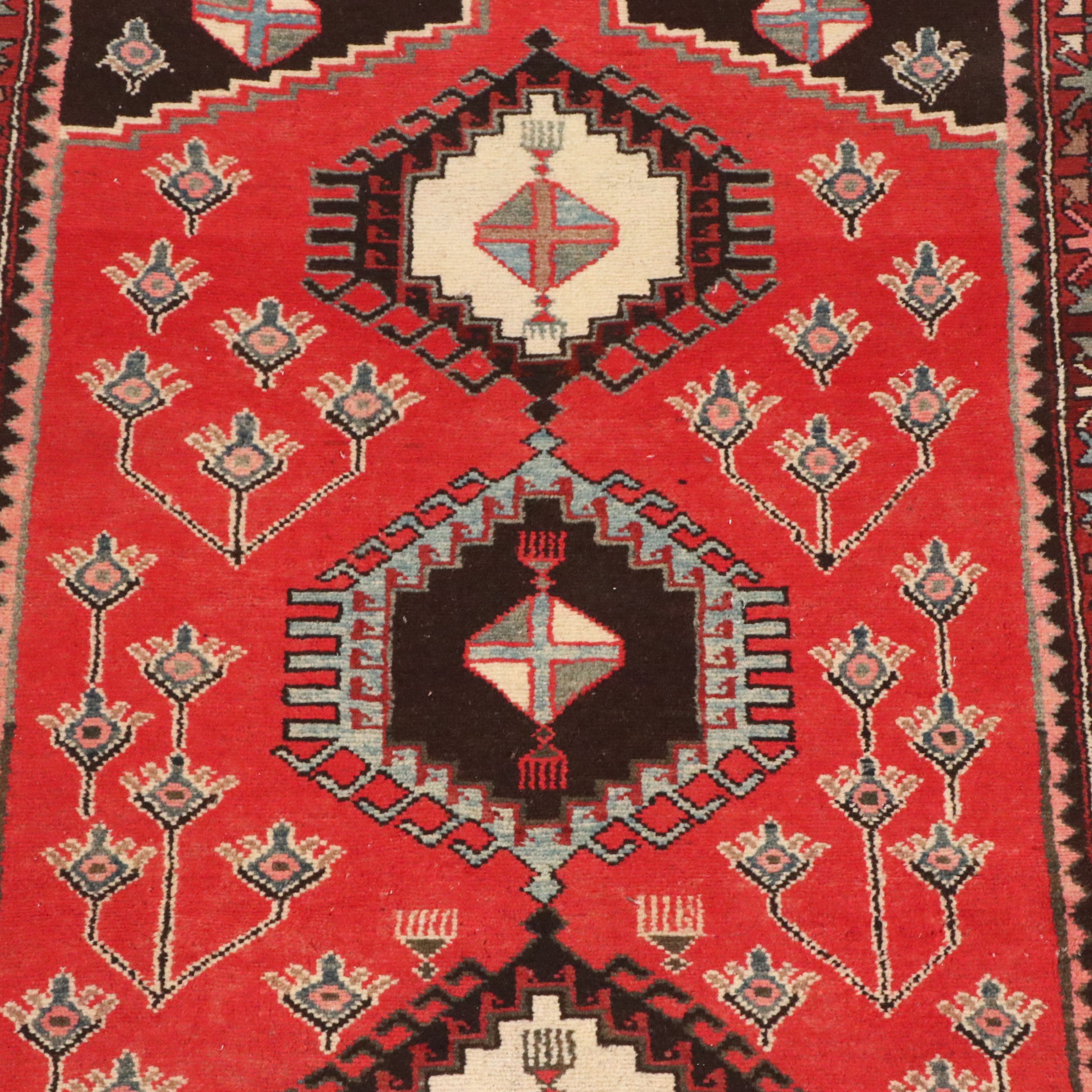 4' x 9'8 Hand-Knotted Persian Hamadan Long Rug