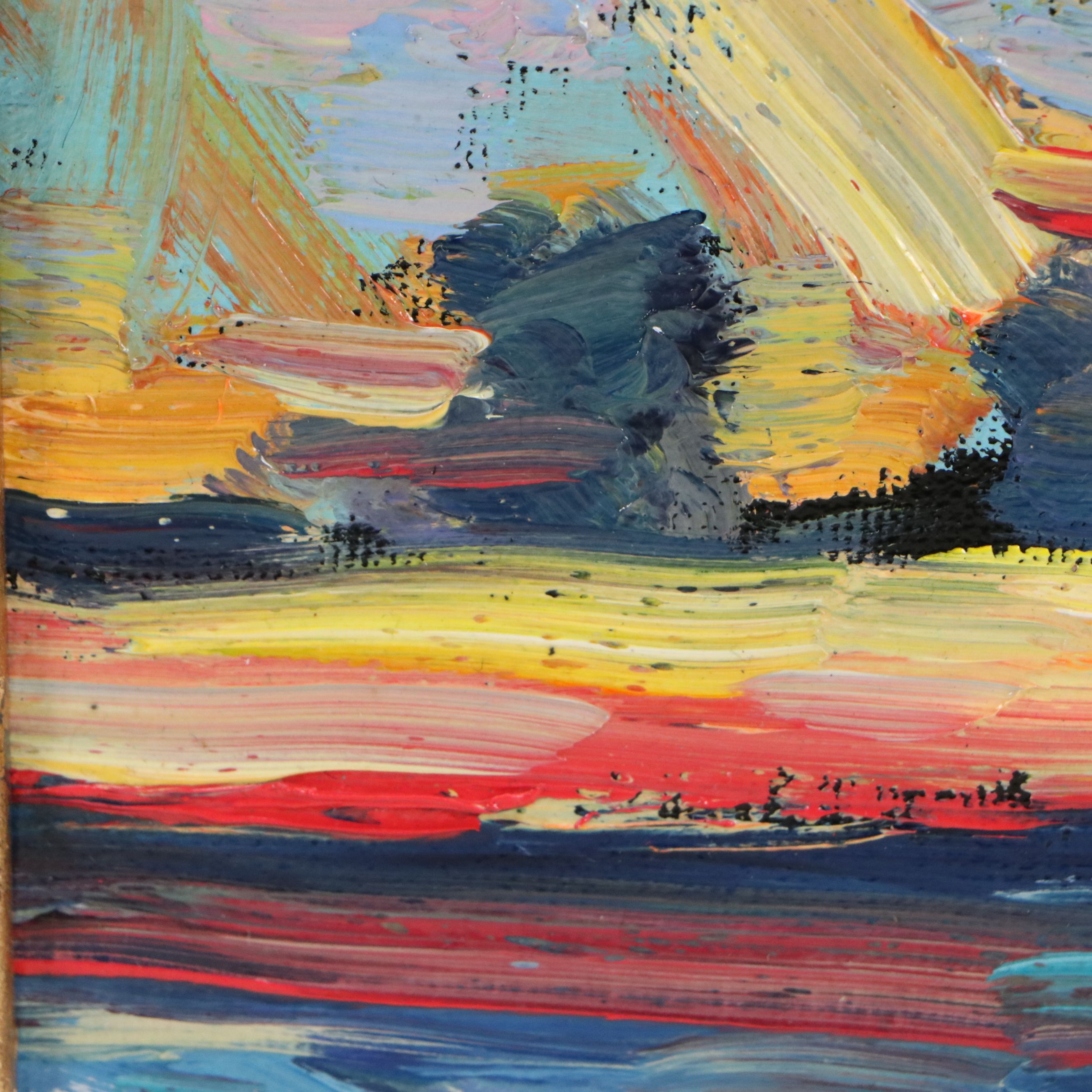 William Hawkins Oil Painting of Coastal Landscape at Sunset, 2026