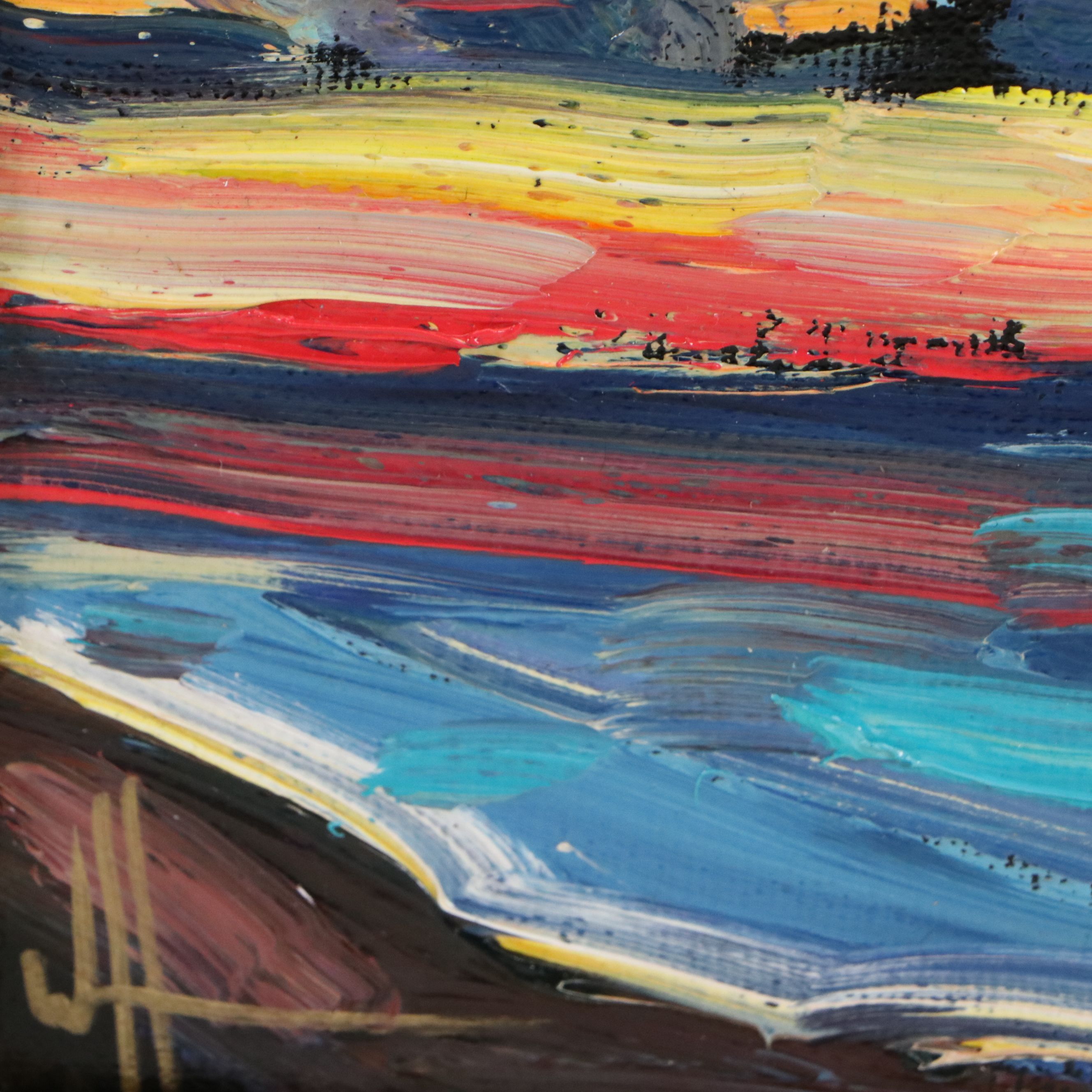 William Hawkins Oil Painting of Coastal Landscape at Sunset, 2026