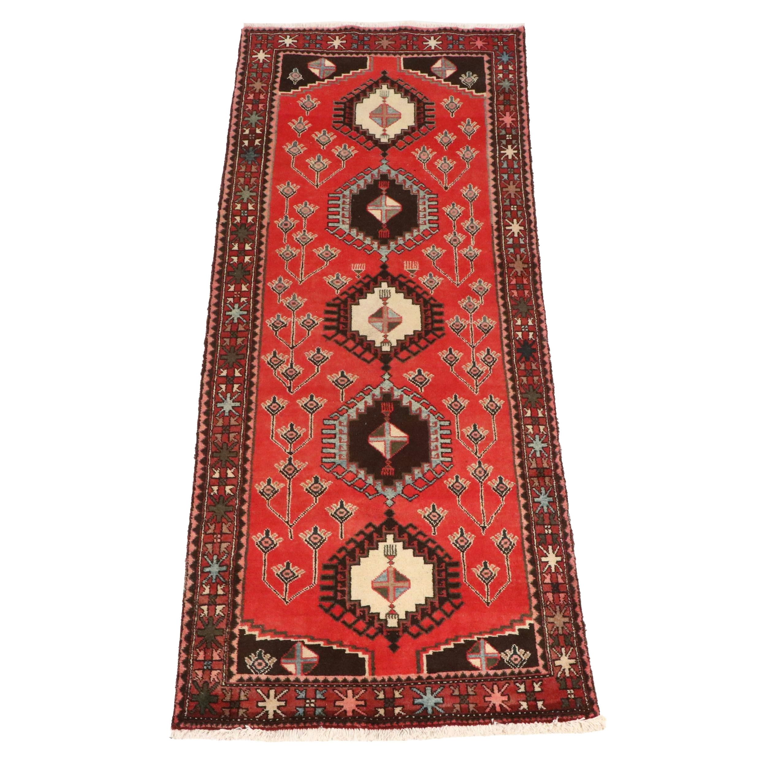 4' x 9'8 Hand-Knotted Persian Hamadan Long Rug