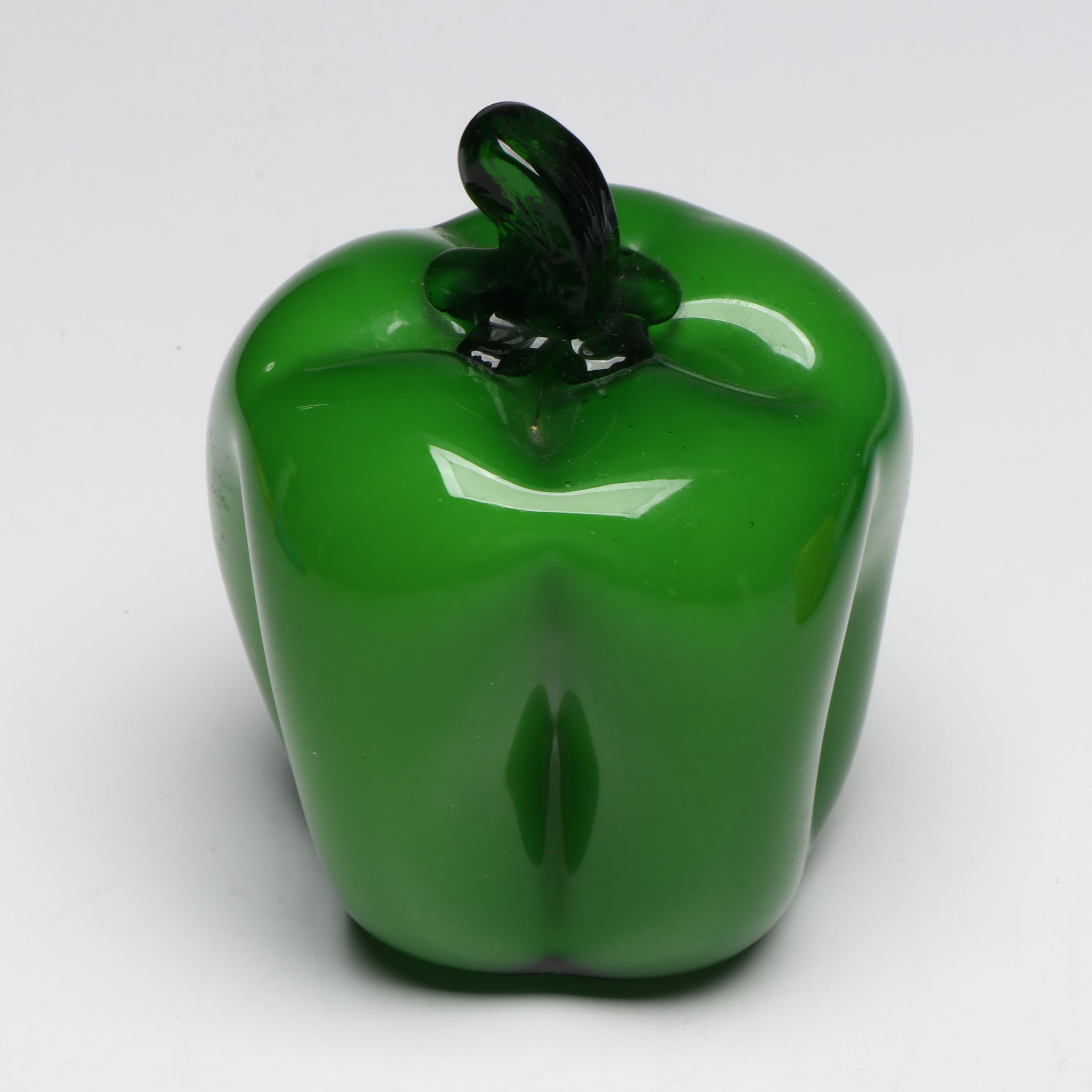 Viking Glass "Epic Blue" Pedestal Bowl with Glass Vegetable Sculptures