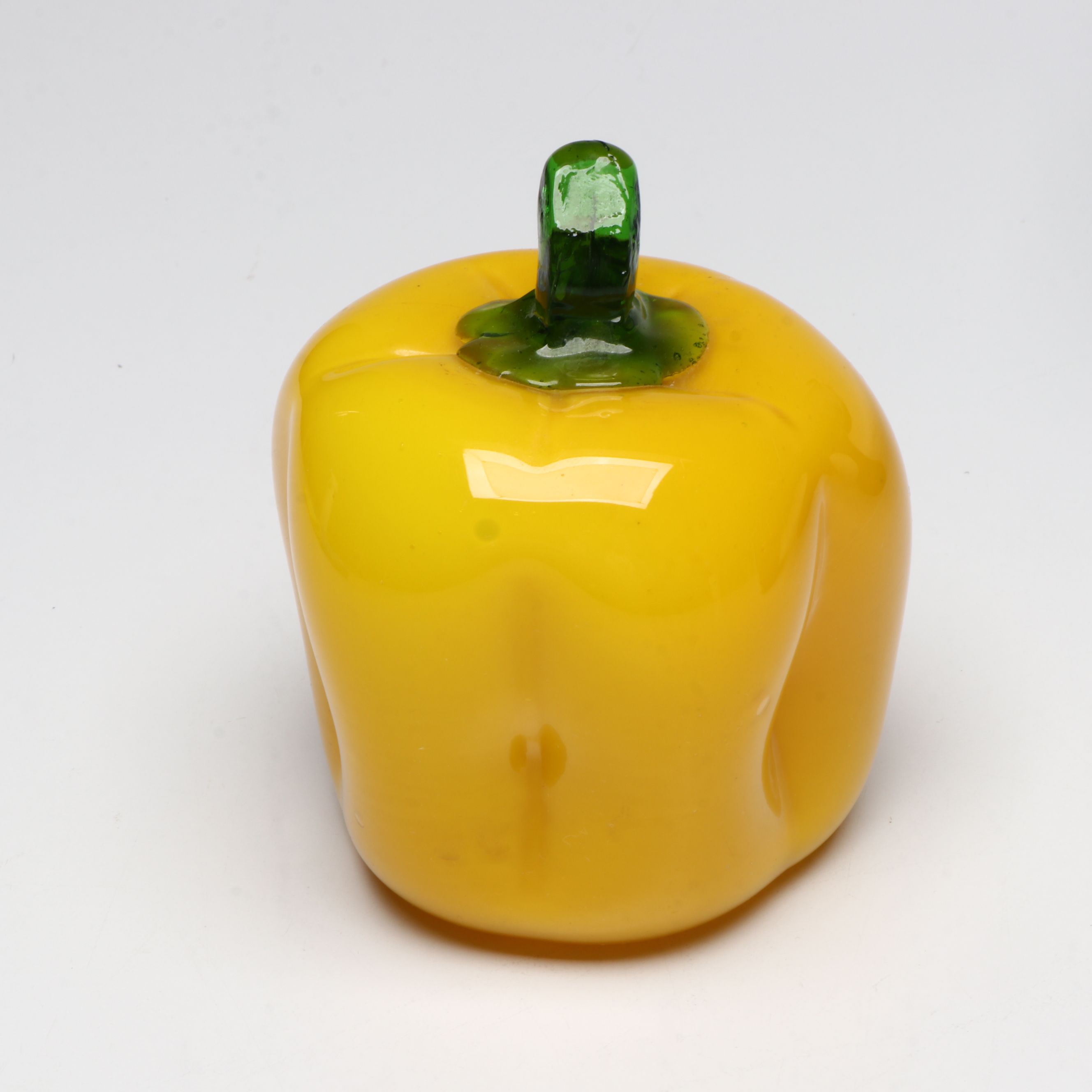 Viking Glass "Epic Blue" Pedestal Bowl with Glass Vegetable Sculptures