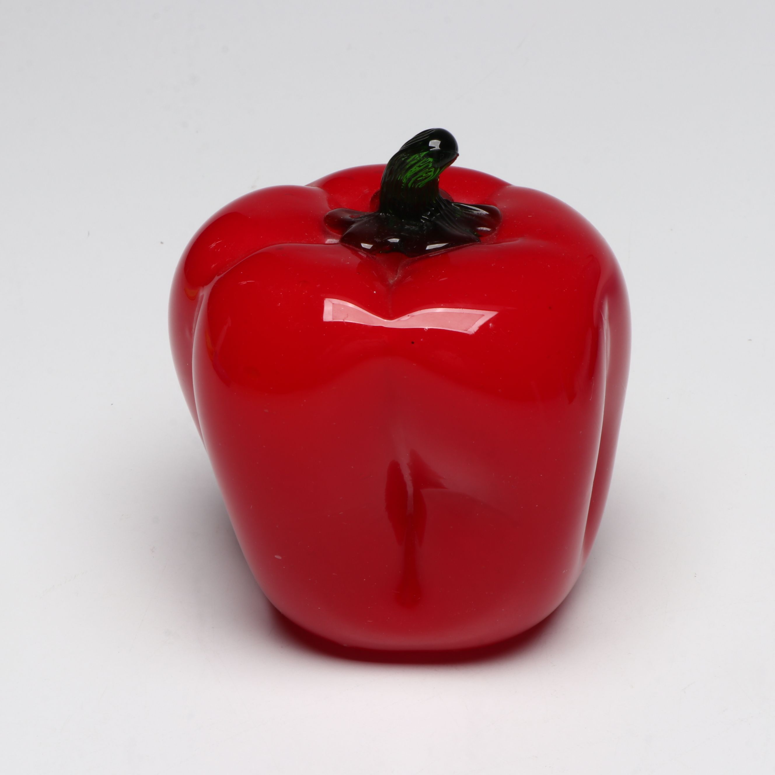 Viking Glass "Epic Blue" Pedestal Bowl with Glass Vegetable Sculptures