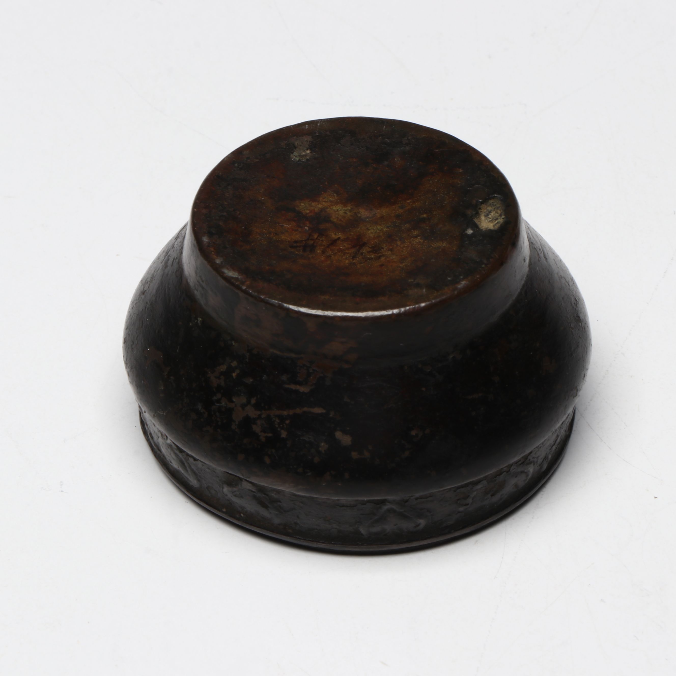 Antique Bronze Diminutive Heart Pattern Vessel