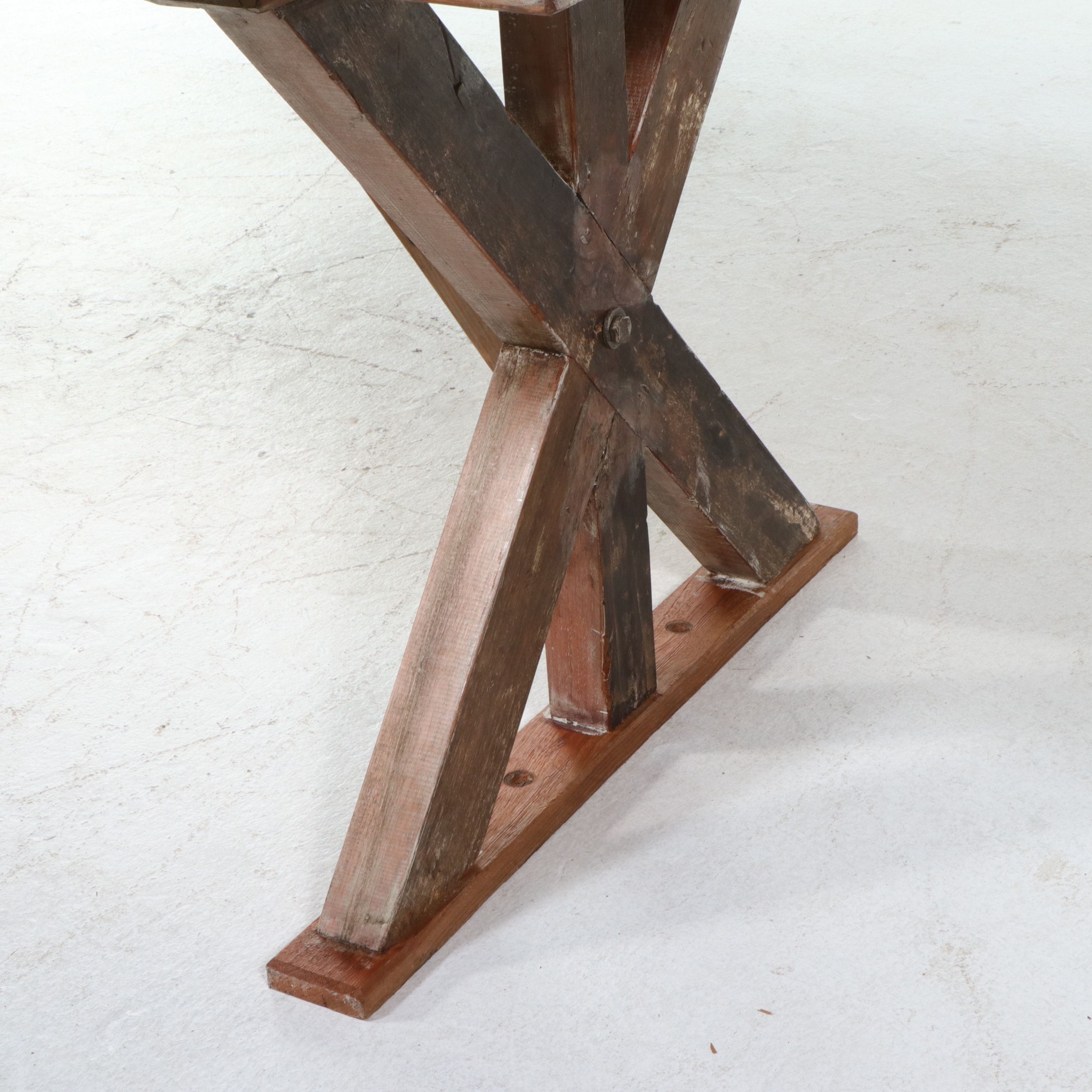 French Provincial Style Wooden Trestle Dining Table, 21st Century