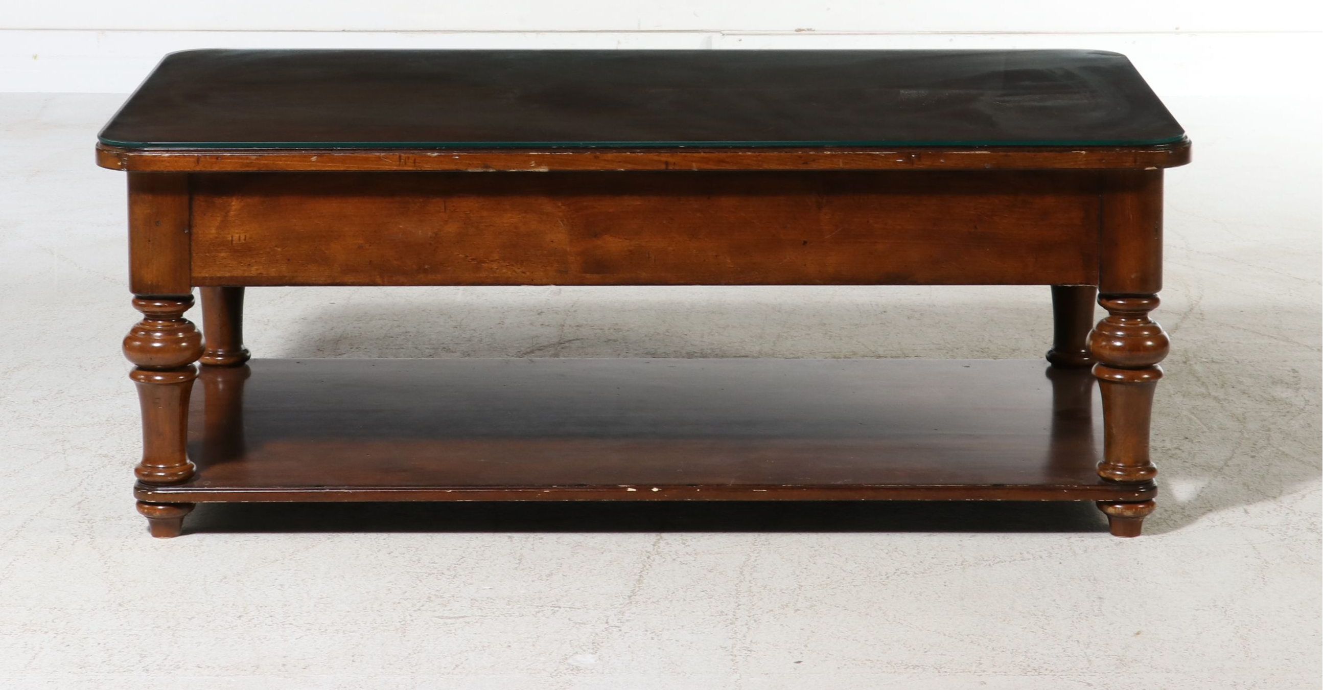 Hooker Furniture Traditional Style Wooden Coffee Table with Glass Top