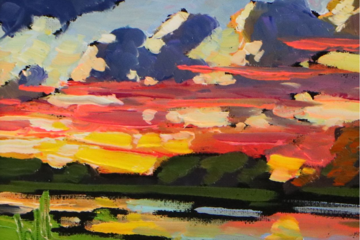 William Hawkins Oil Painting of Landscape at Sunset, 2026