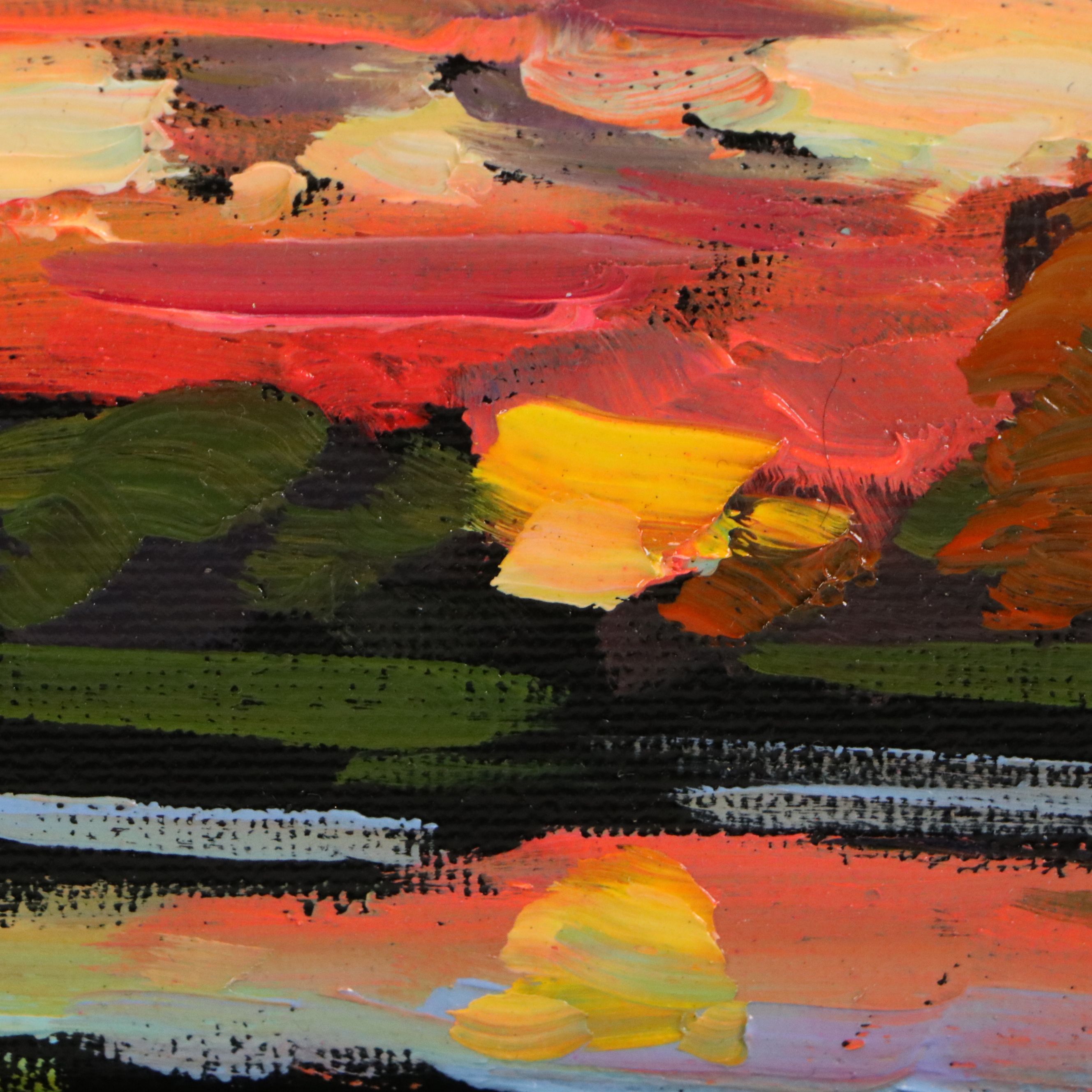 William Hawkins Oil Painting of Landscape at Sunset, 2026