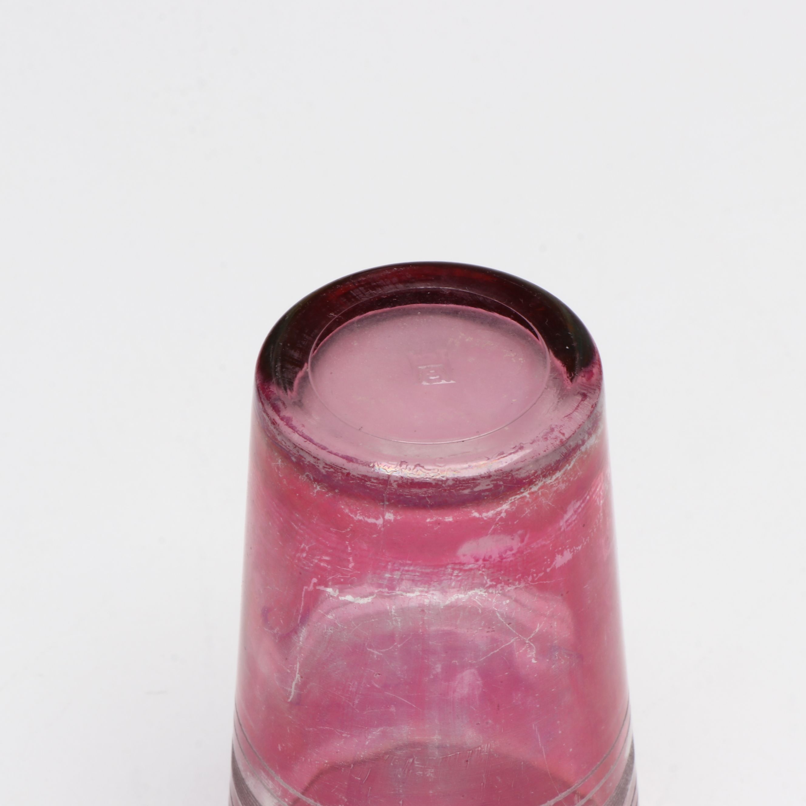 Northwood "Cranberry Swirl" Pitcher with Other Art Glass Table Accessories