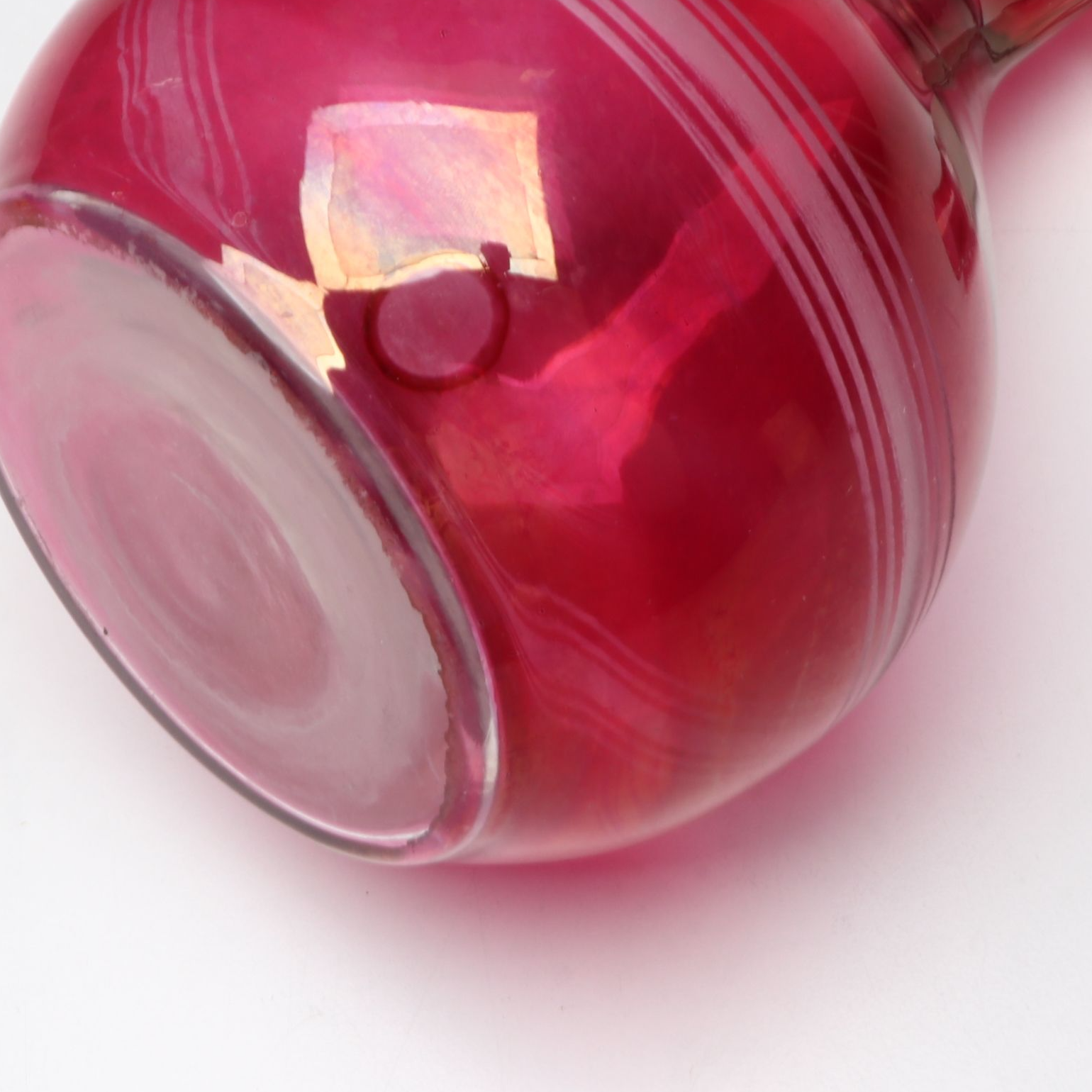 Northwood "Cranberry Swirl" Pitcher with Other Art Glass Table Accessories