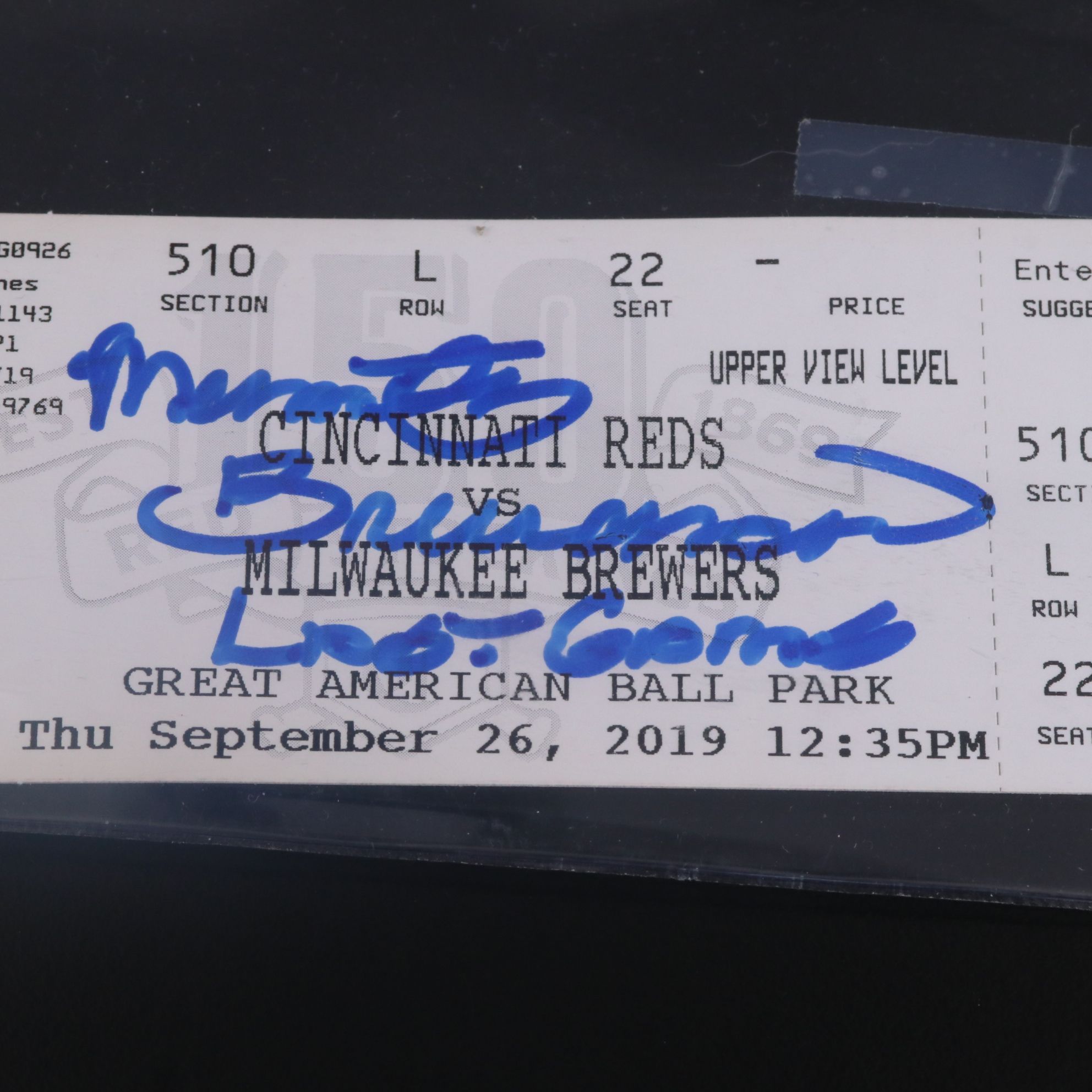 Marty Brennaman Signed Last Game Ticket with Joe Nuxhall Signed Index Card, More