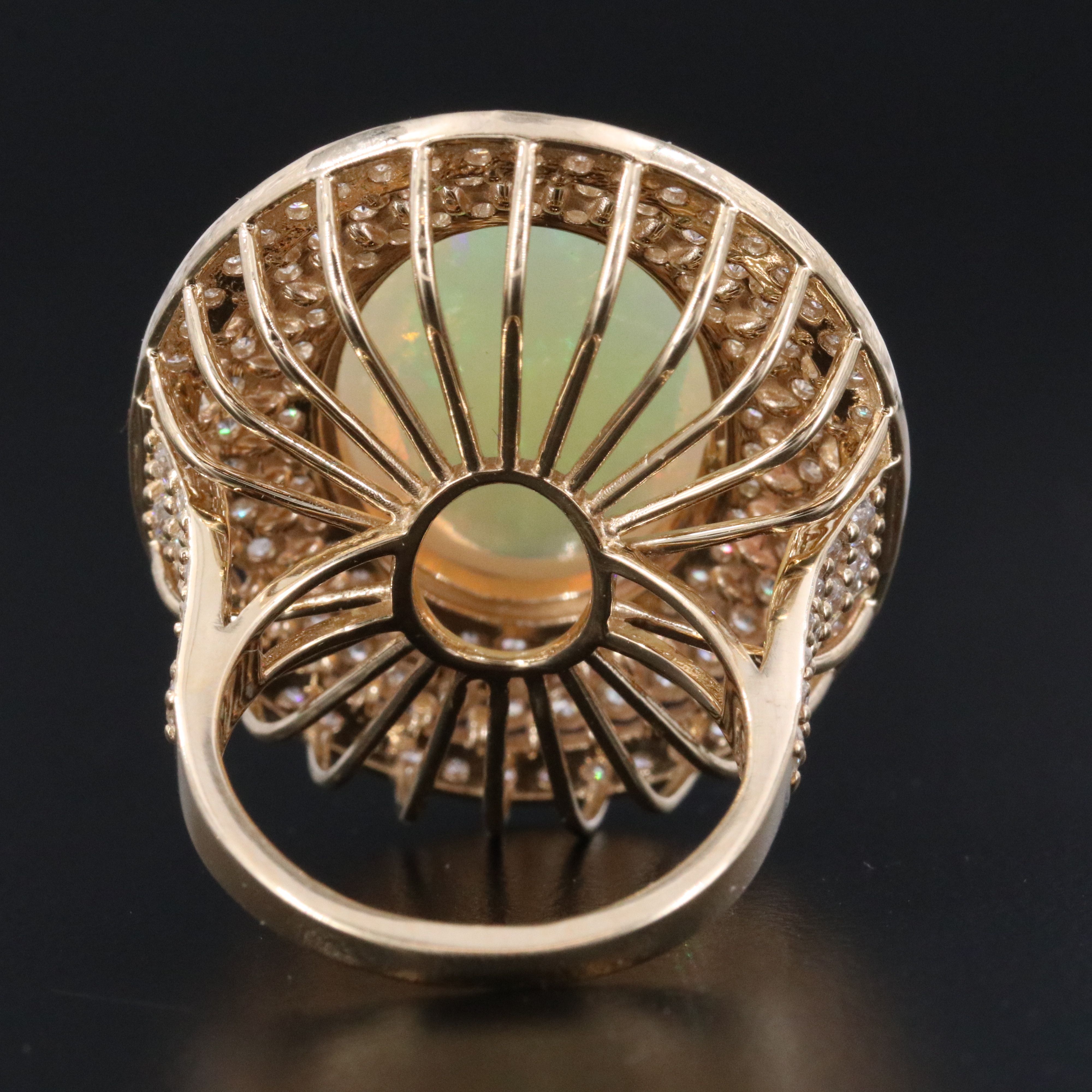 14K 9.26 CT Opal and 2.42 CTW Diamond Ring